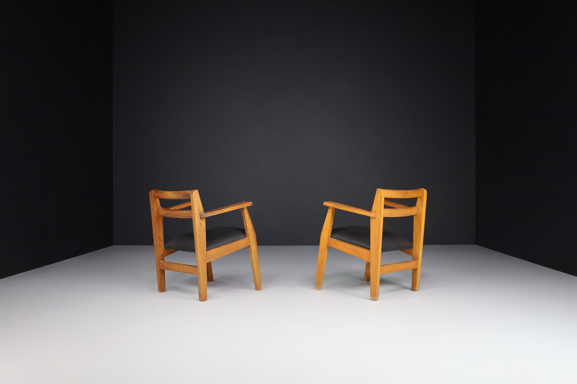 Mid century modern Easy chairs attributed to René Gabriel, France 1940s Mid-20th century