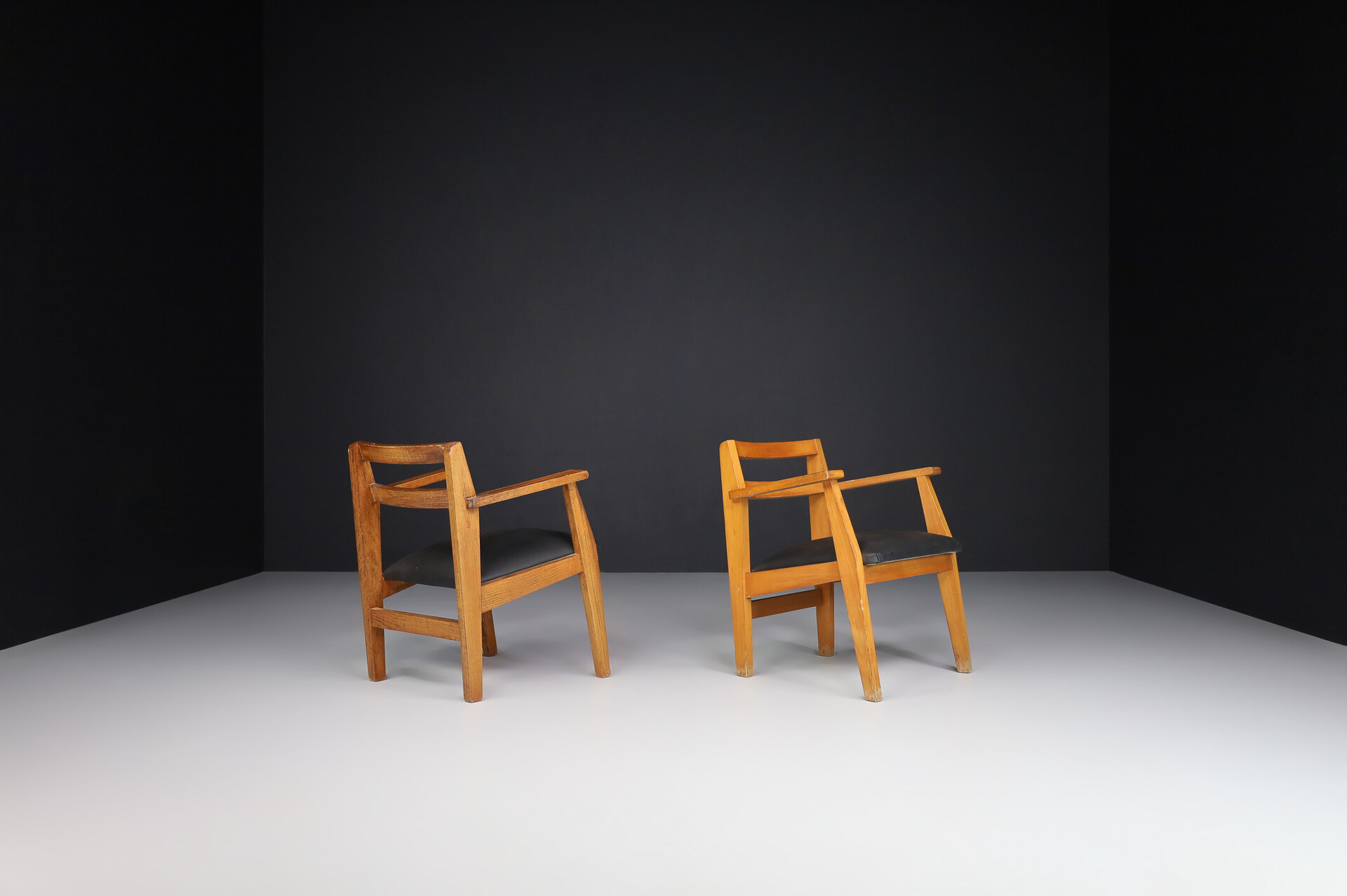 Mid century modern Easy chairs attributed to René Gabriel, France 1940s Mid-20th century