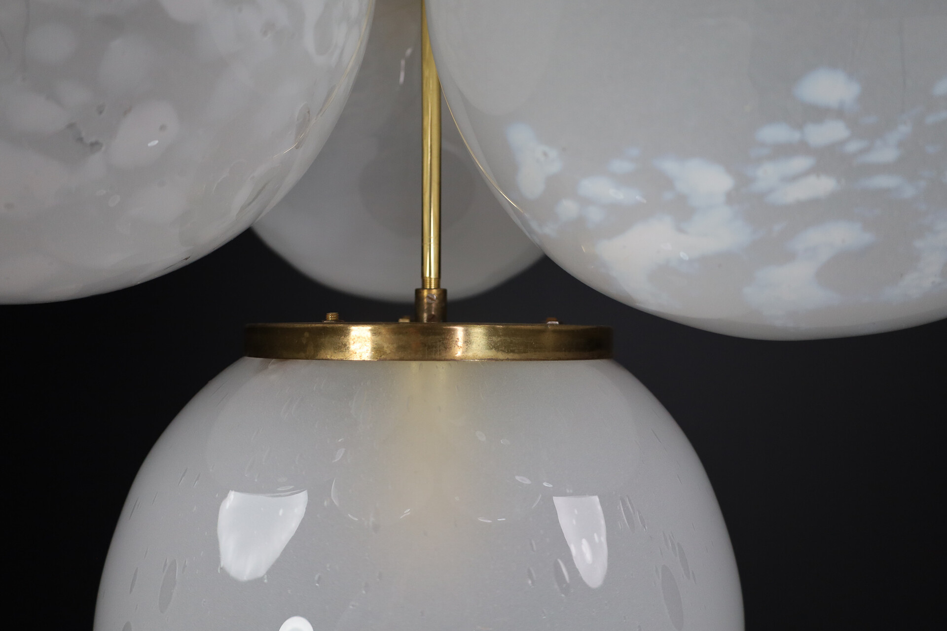 Mid century modern Extreme Large Chandelier / Flush Mount with Large Globes, Italy 1960s Mid-20th century