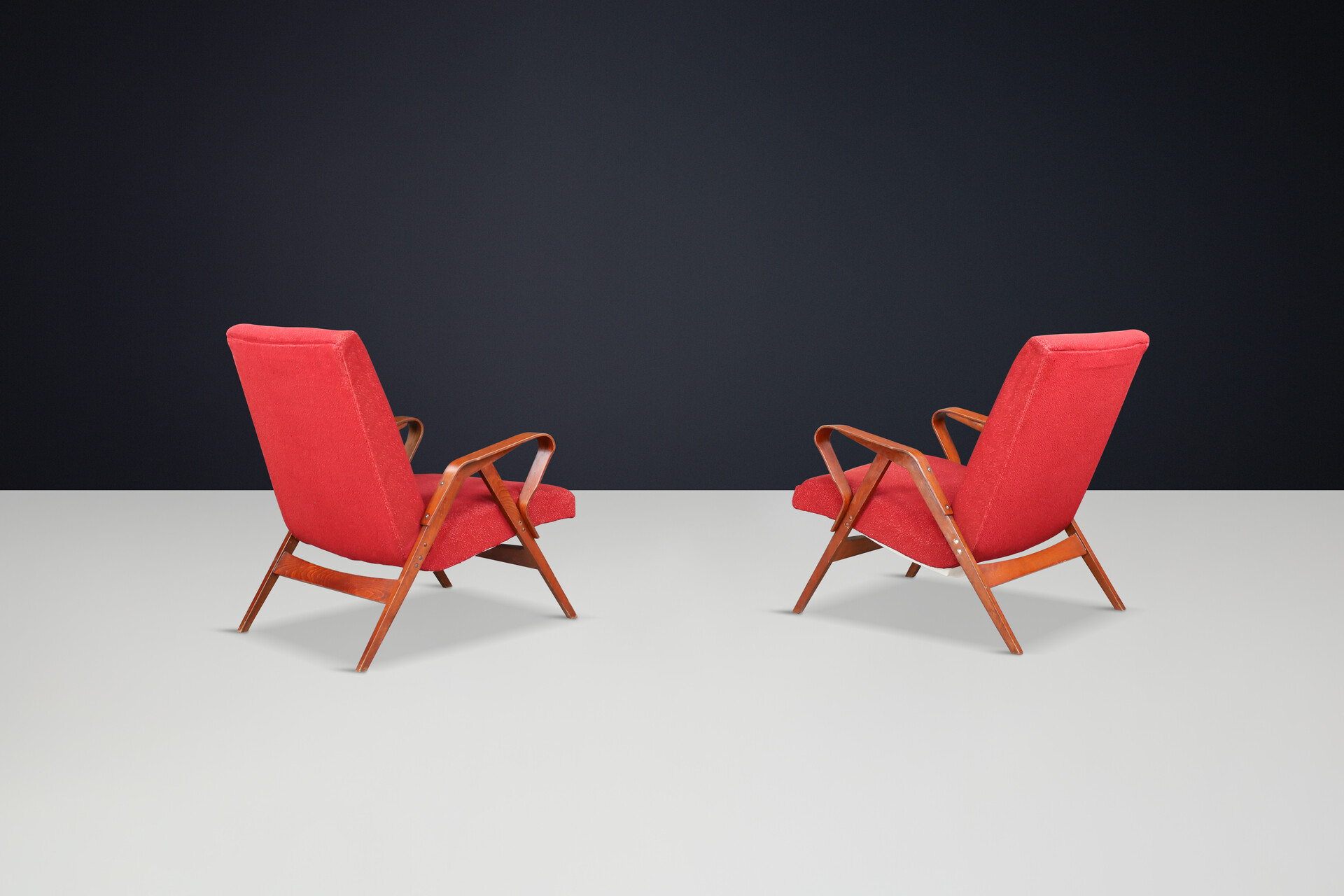 Mid century modern František Jirák for Tatra Nabytok lounge chairs in original upholstery, 1950s Mid-20th century