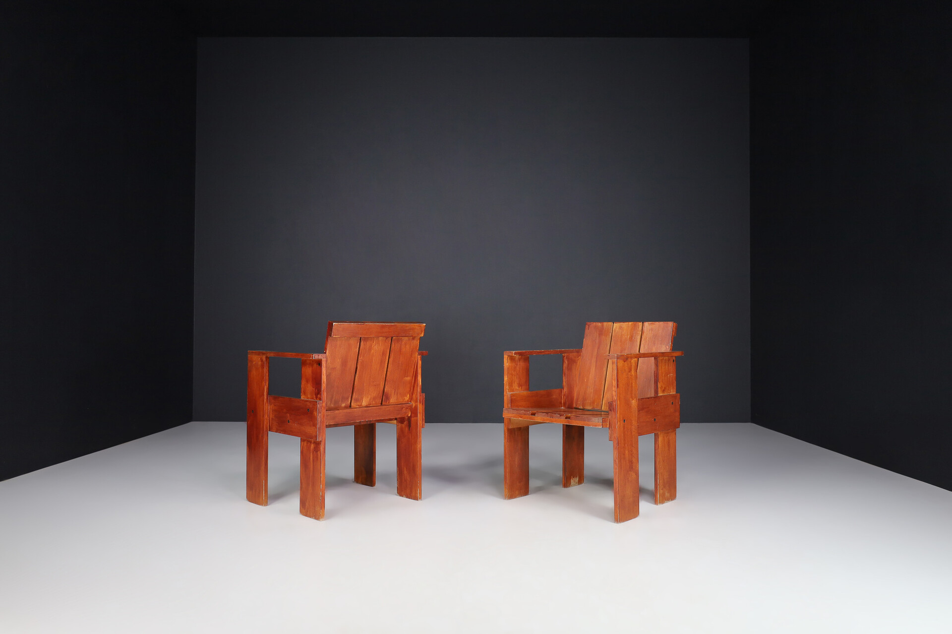 Mid century modern G. T. Rietveld for Cassina Beech Crate Chair, Italy 1950 Mid-20th century