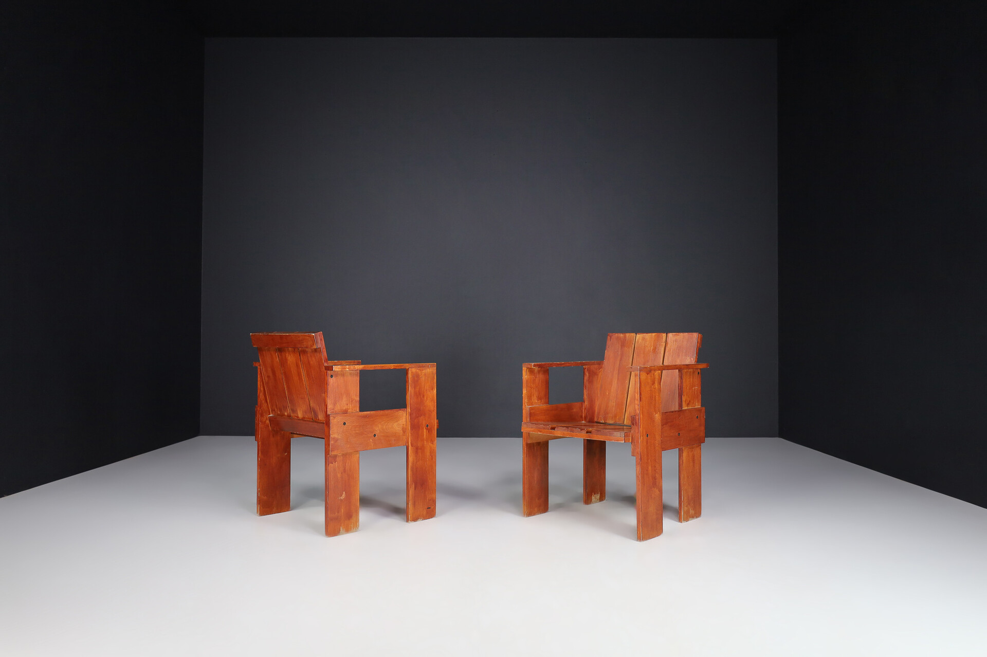 Mid century modern G. T. Rietveld for Cassina Beech Crate Chair, Italy 1950 Mid-20th century