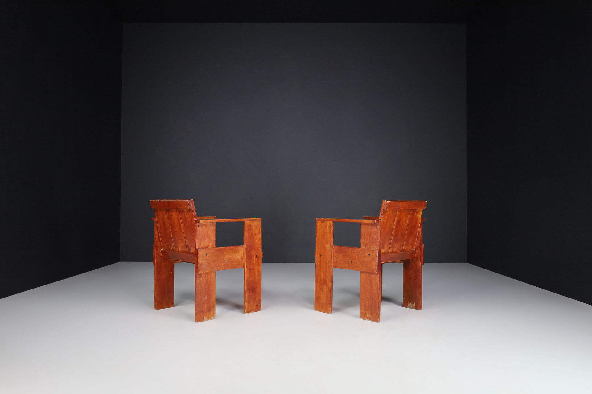 Mid century modern G. T. Rietveld for Cassina Beech Crate Chair, Italy 1950 Mid-20th century