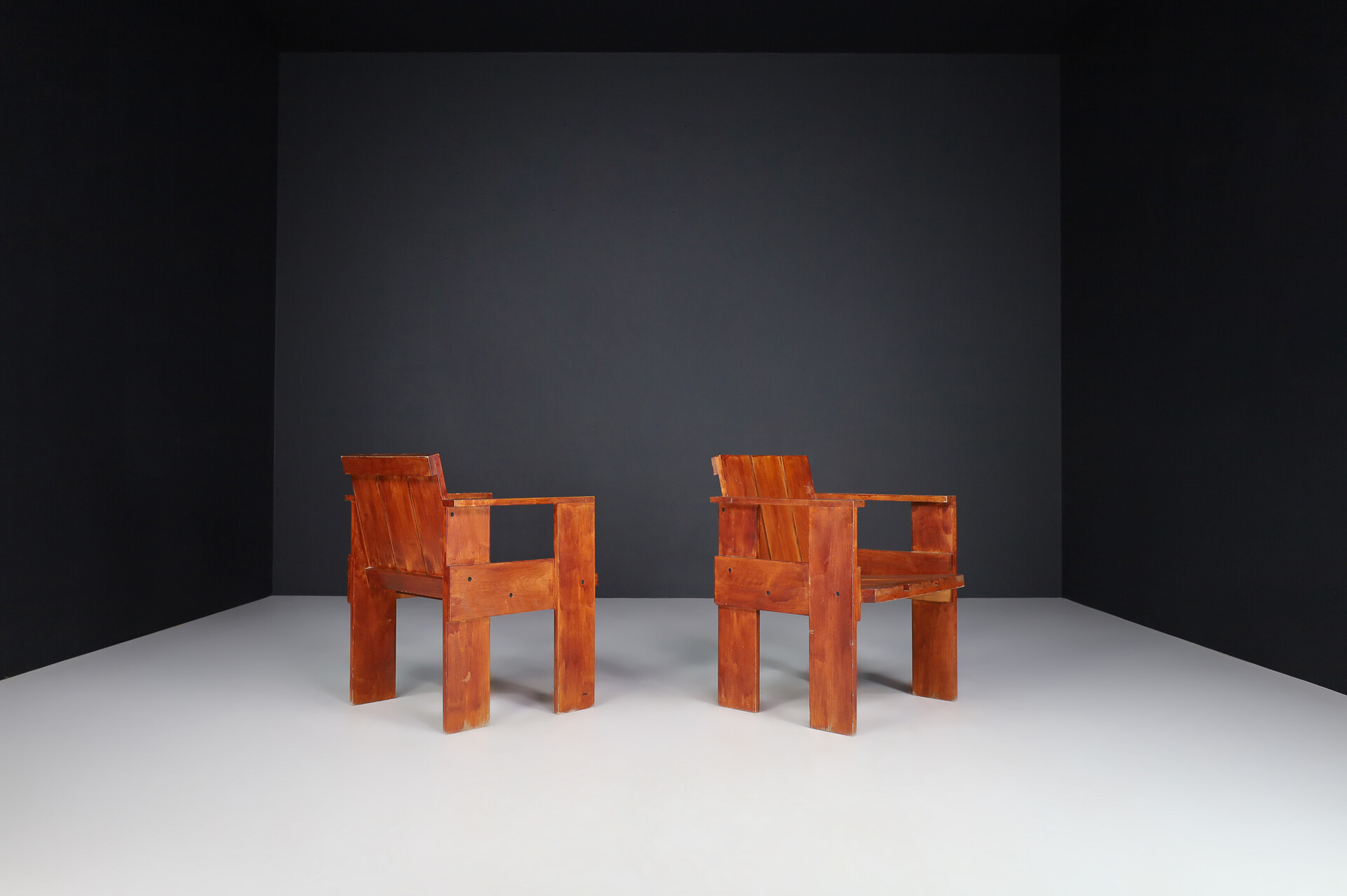 Mid century modern G. T. Rietveld for Cassina Beech Crate Chair, Italy 1950 Mid-20th century