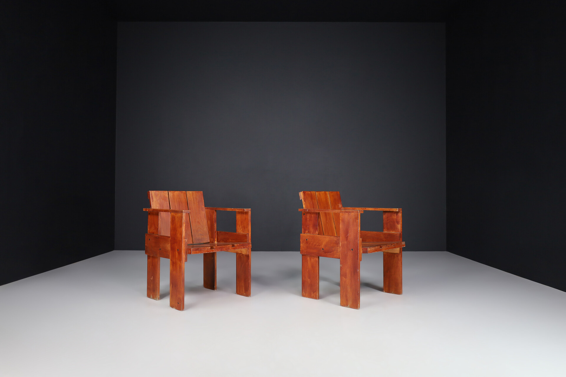 Mid century modern G. T. Rietveld for Cassina Beech Crate Chair, Italy 1950 Mid-20th century