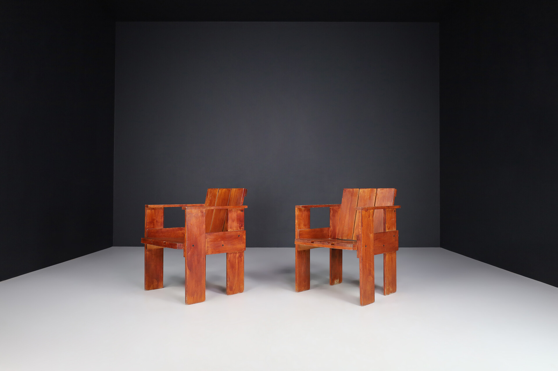 Mid century modern G. T. Rietveld for Cassina Beech Crate Chair, Italy 1950 Mid-20th century