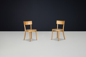 Mid century modern Horgus Glarus Dining Chairs Beech and Plywood Switzerland 1960s Mid-20th century