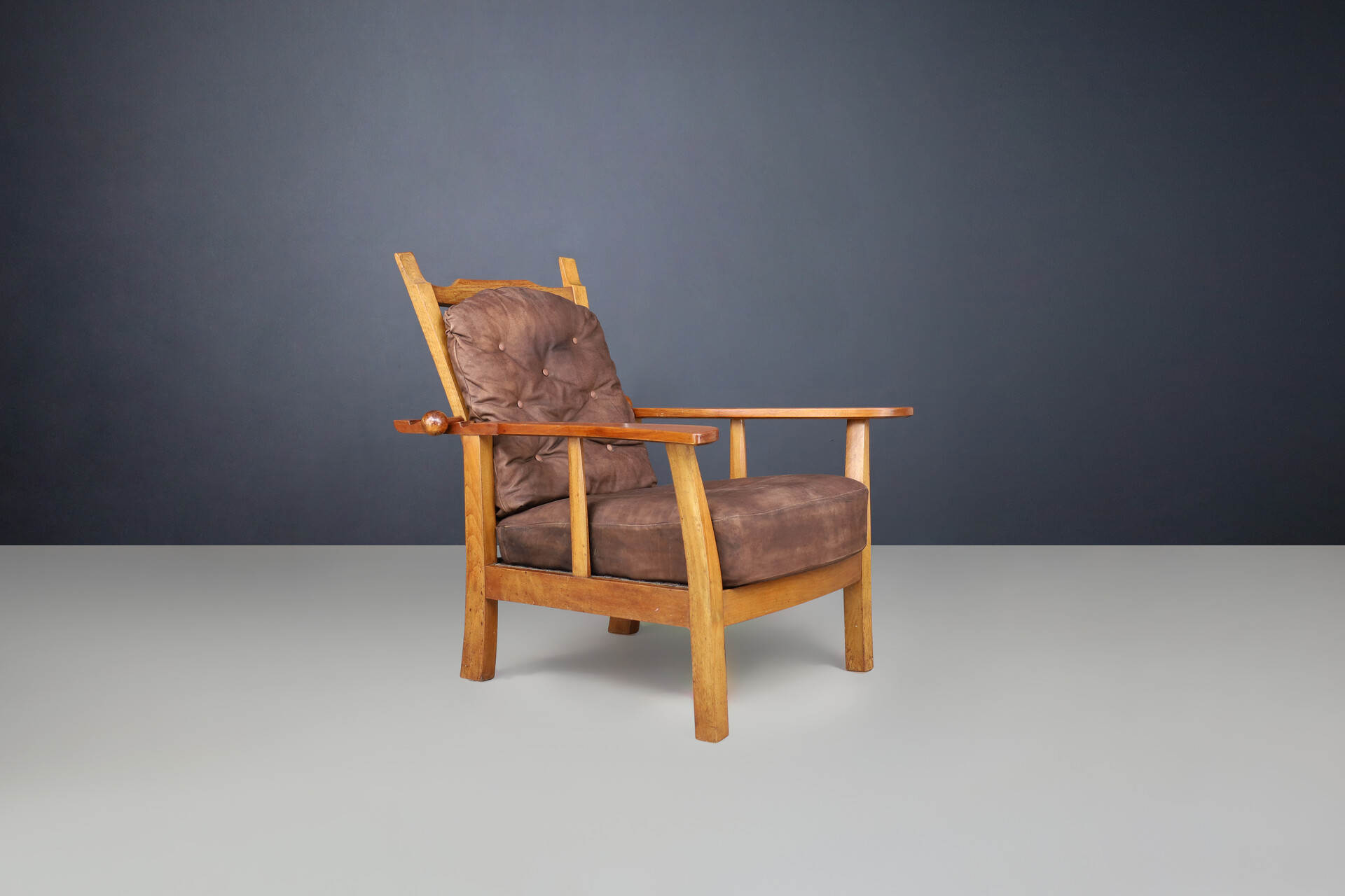 Mid century modern HUGO GORGE, ARMCHAIR “CANADIAN” FOR LORENZ AND REICHE, AUSTRIA 1920s Early-20th century