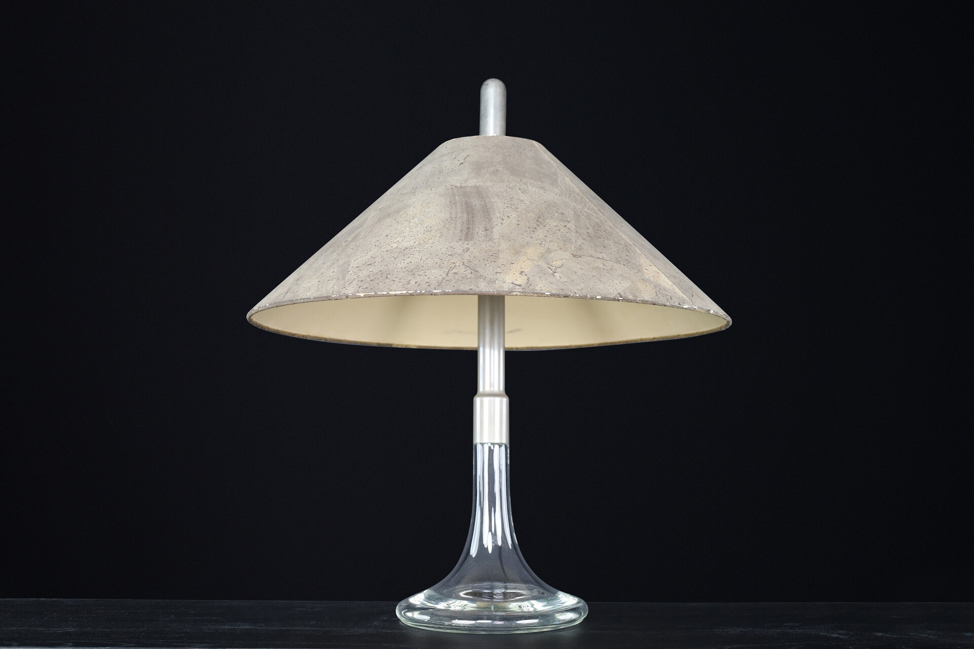 Mid century modern Ingo Maurer Table Lamp Glass & Chrome, Design M, Germany, 1960s Mid-20th century