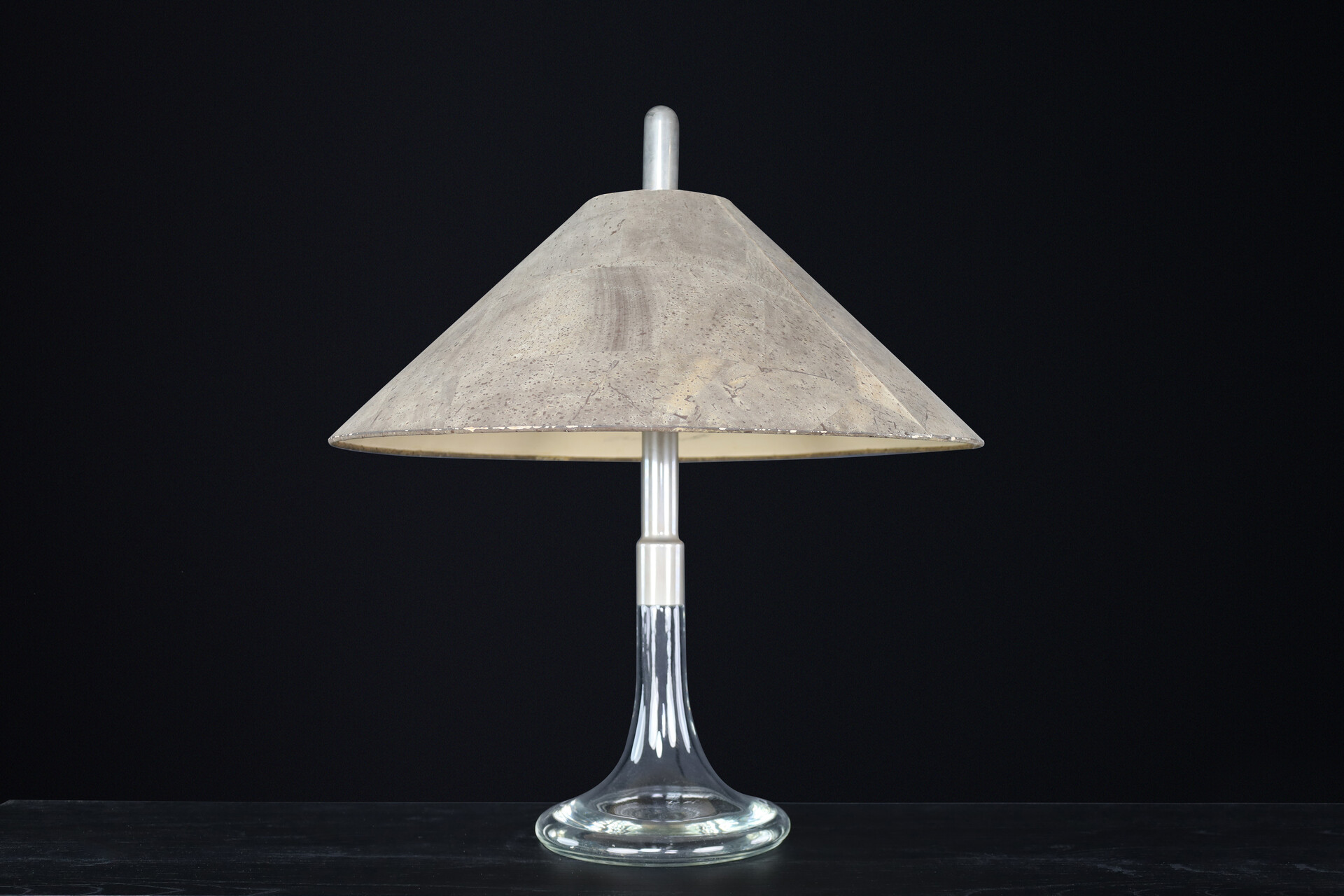 Mid century modern Ingo Maurer Table Lamp Glass & Chrome, Design M, Germany, 1960s Mid-20th century