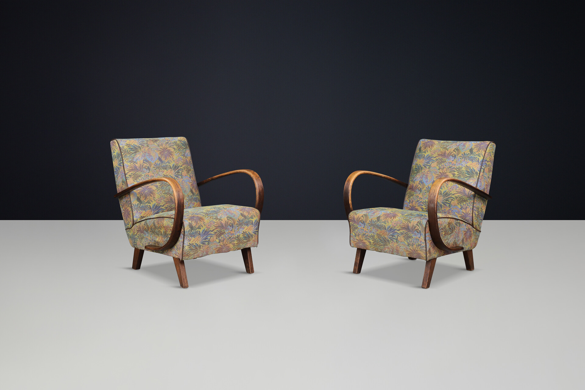 Mid century modern Jindrich Halabala Armchairs, circa 1940 Mid-20th century