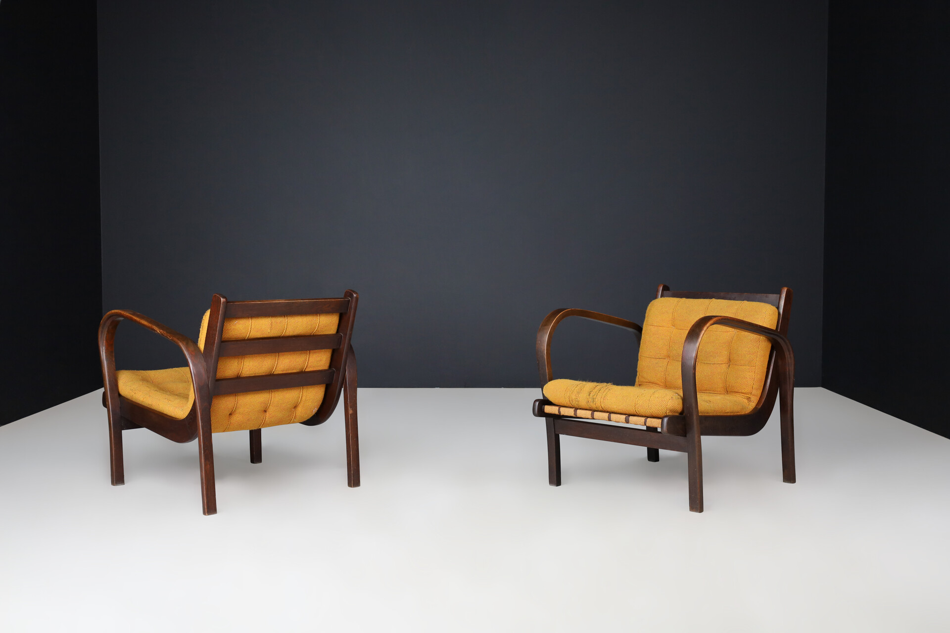 Mid century modern Karel Kozelka & Antonin Kropacek Lounge chairs , Praque 1940s Mid-20th century