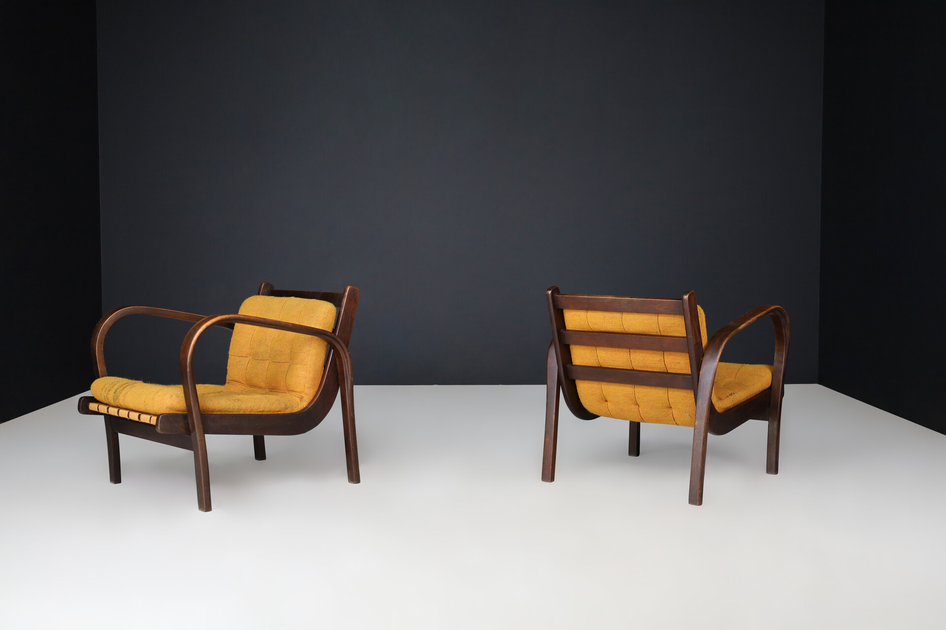 Mid century modern Karel Kozelka & Antonin Kropacek Lounge chairs , Praque 1940s Mid-20th century