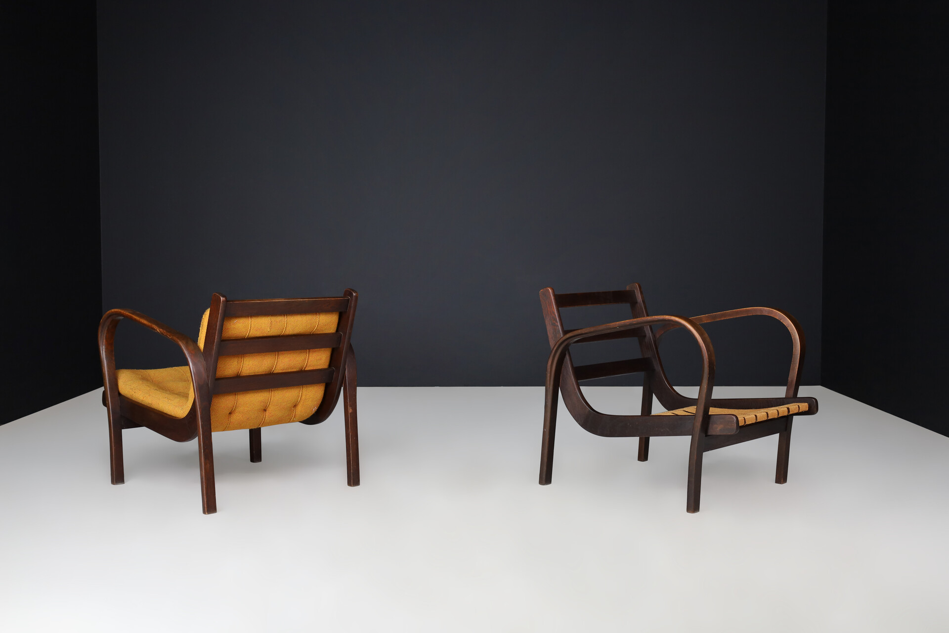 Mid century modern Karel Kozelka & Antonin Kropacek Lounge chairs , Praque 1940s Mid-20th century