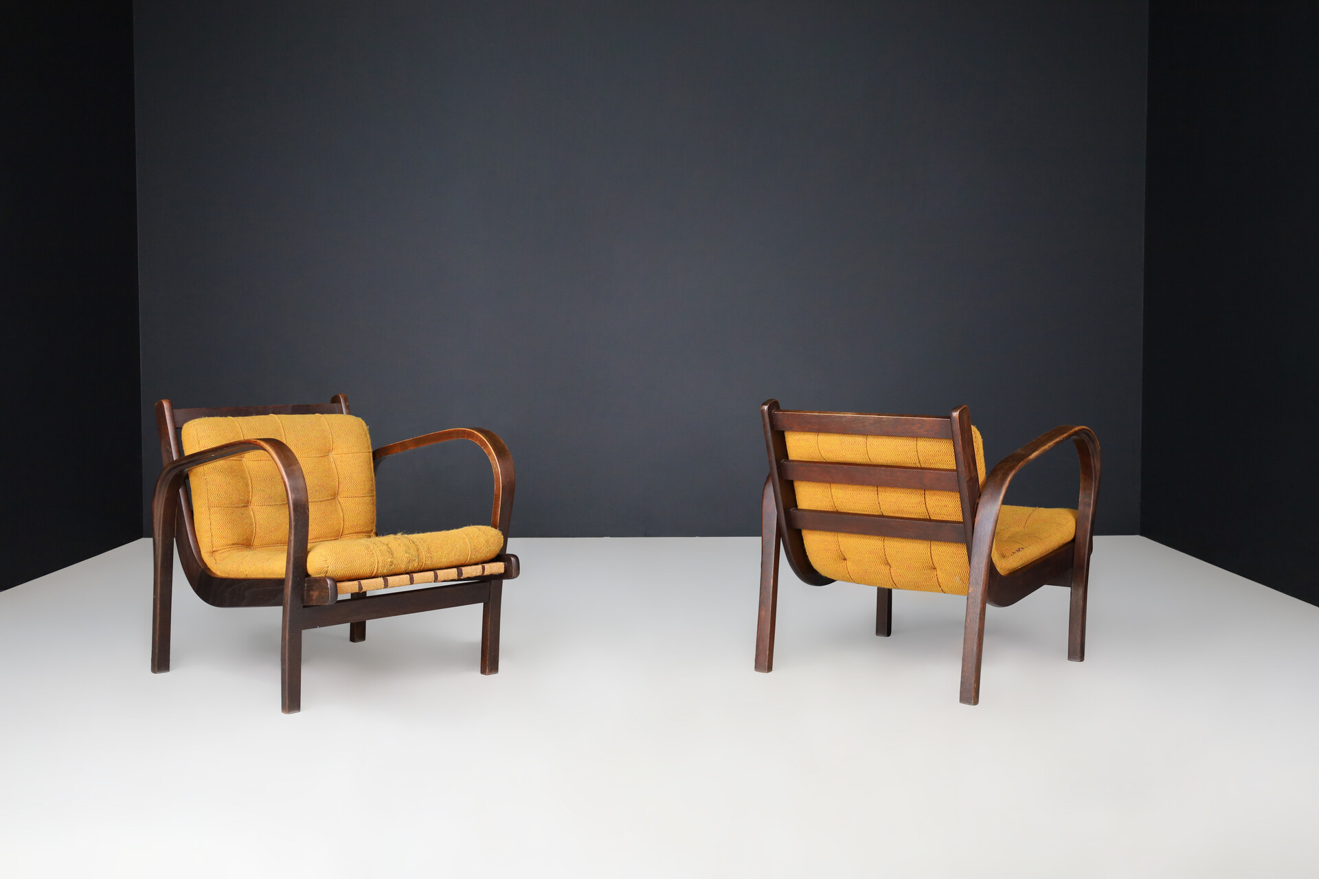 Mid century modern Karel Kozelka & Antonin Kropacek Lounge chairs , Praque 1940s Mid-20th century