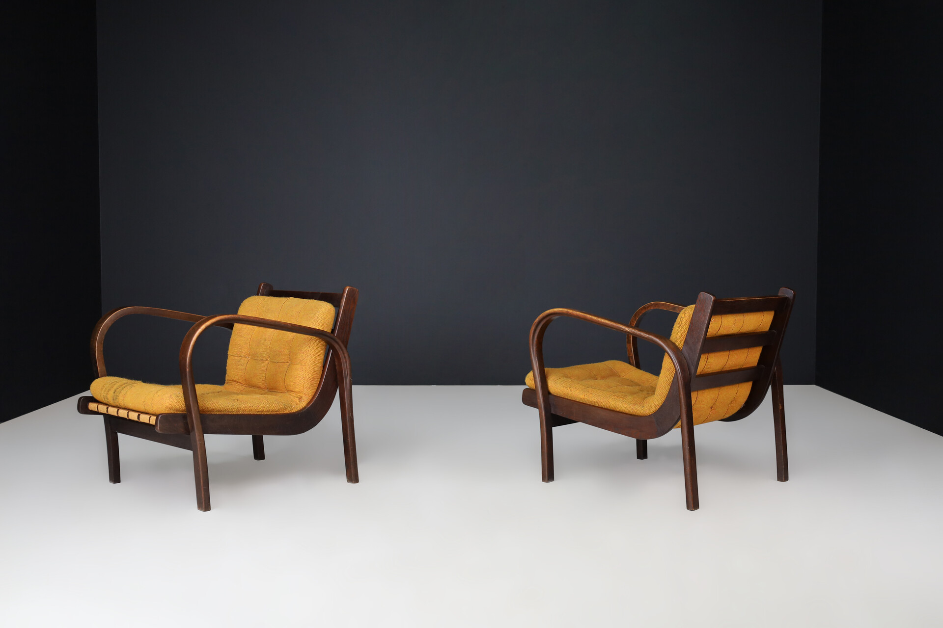 Mid century modern Karel Kozelka & Antonin Kropacek Lounge chairs , Praque 1940s Mid-20th century