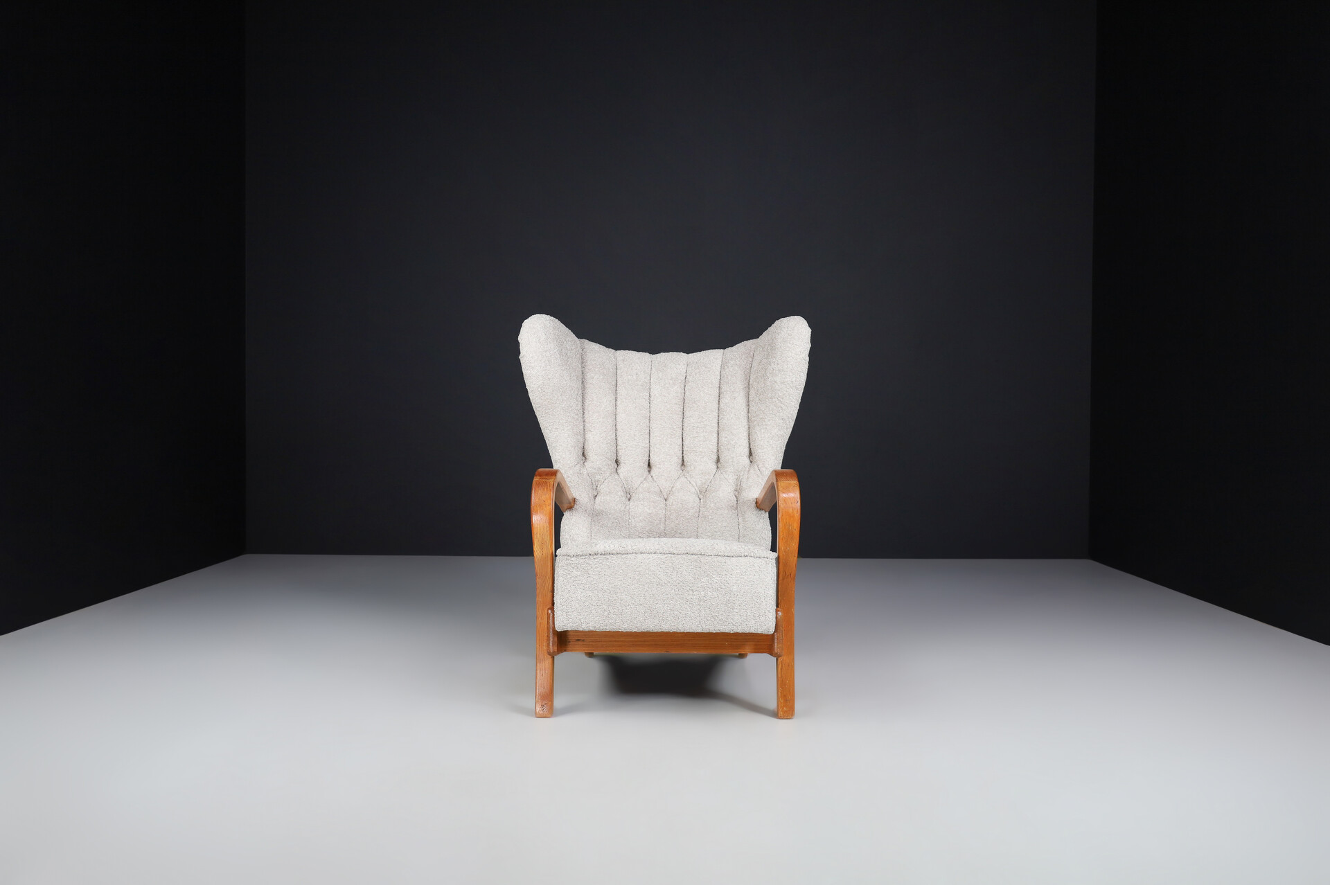 Mid century modern Koželka and Kropáček Wingback Armchair Czechia 1940s Mid-20th century