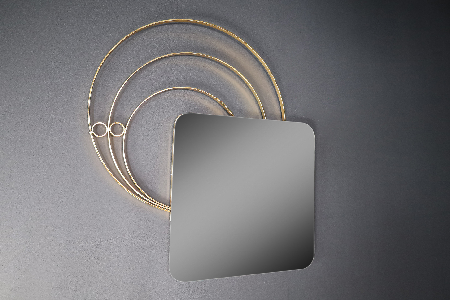 Danish Modern Circular Wall Miror - 1960s