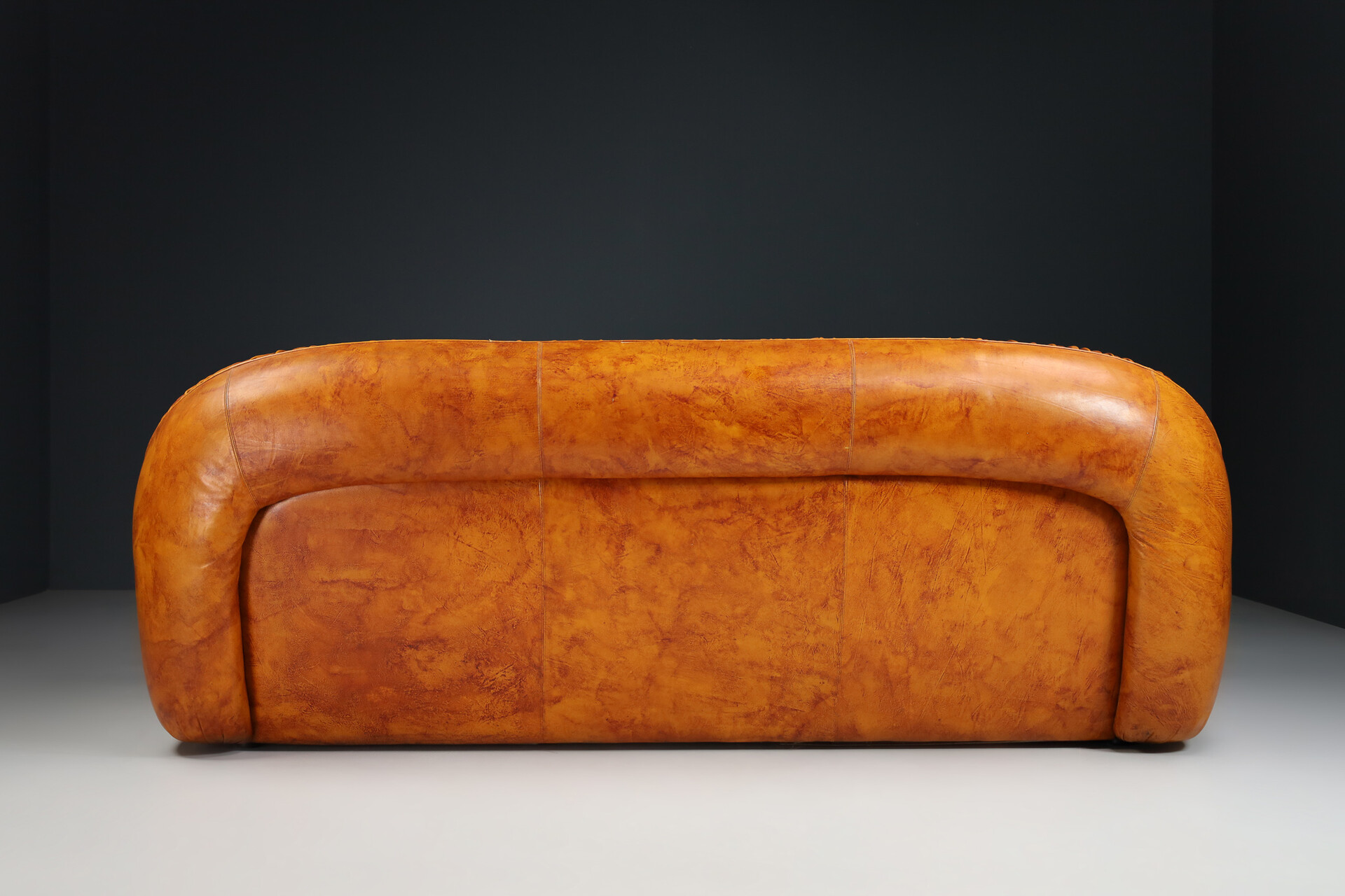 brown Davidowski \'Capriccio\' sofa and in George Seating original designed model Eurosalotto, for - leather, Lounge - Sofas Benches century 1970s modern Late-20th Italy century by - Bighinello Mid