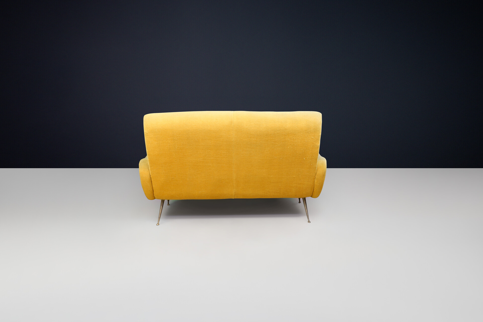 Mid century modern Mid-Century Marco Zanuso Lady Divano Sofa with original ocher yellow upholstery, Italy 1950s Mid-20th century