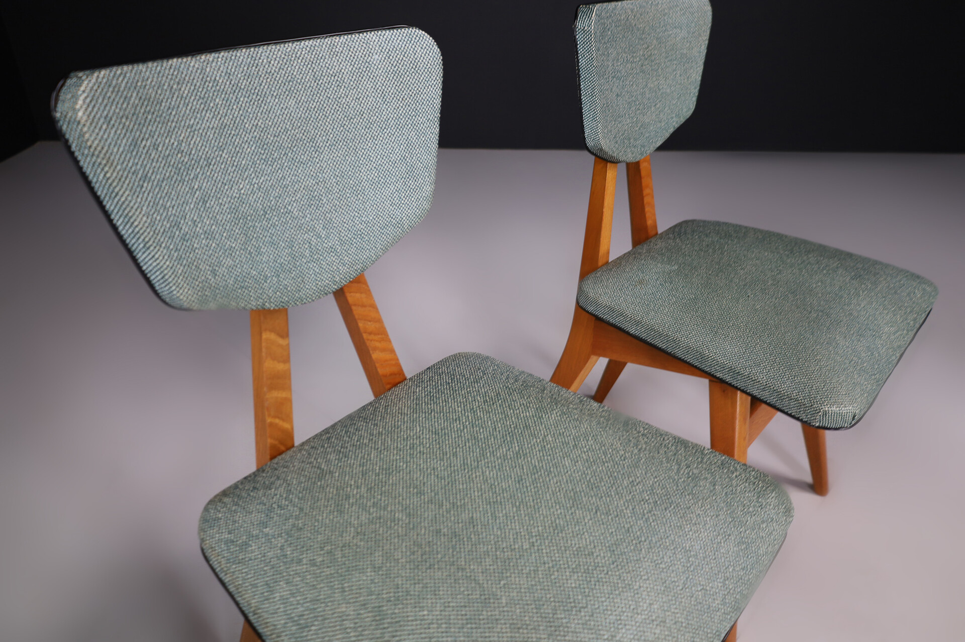 Mid century modern Oak Dining Chairs by Pierre Cruège, France 1950s Mid-20th century