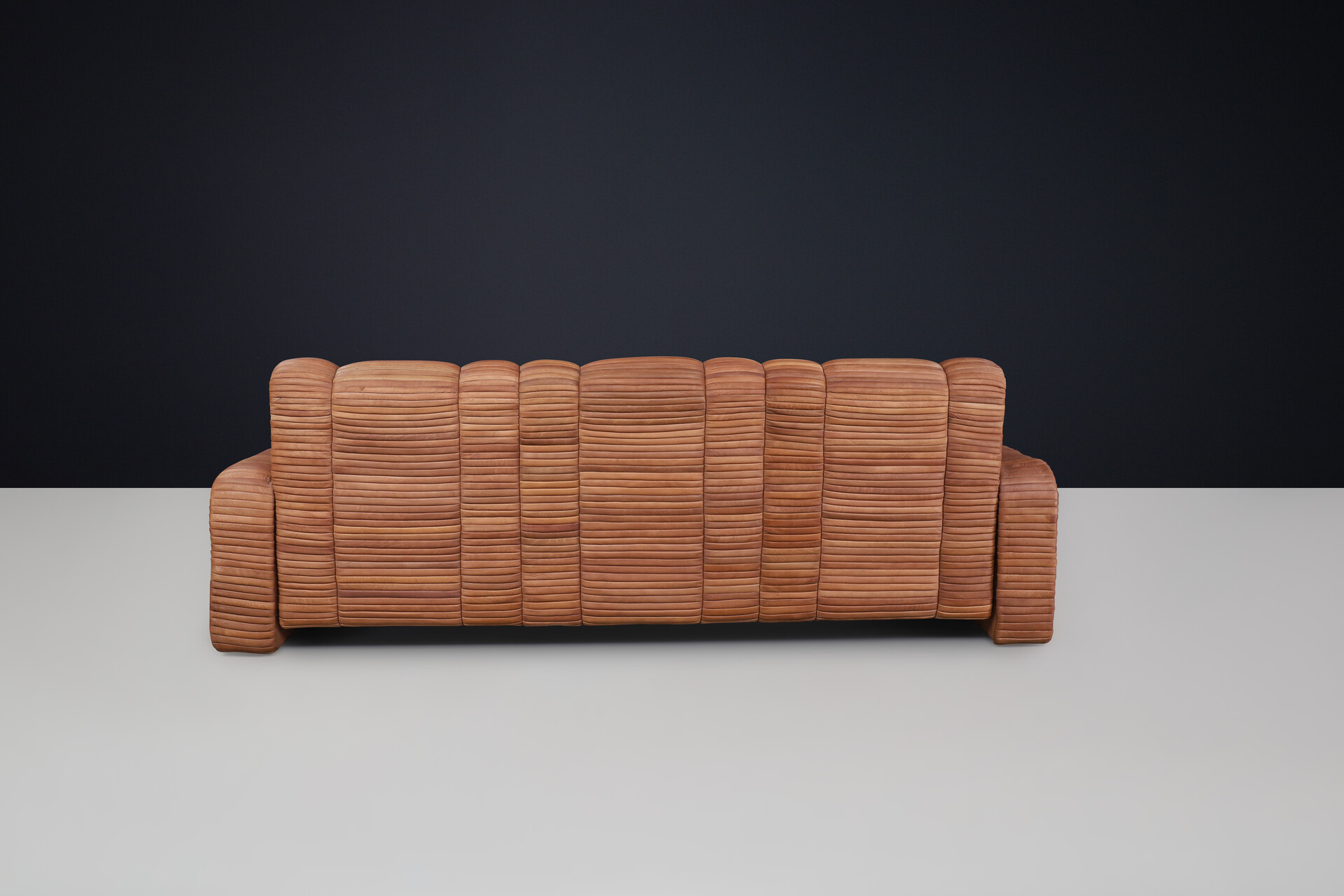 Mid century modern Patchwork Cognac leather sofa by Ernst Lüthy for De Sede, 1960's Mid-20th century