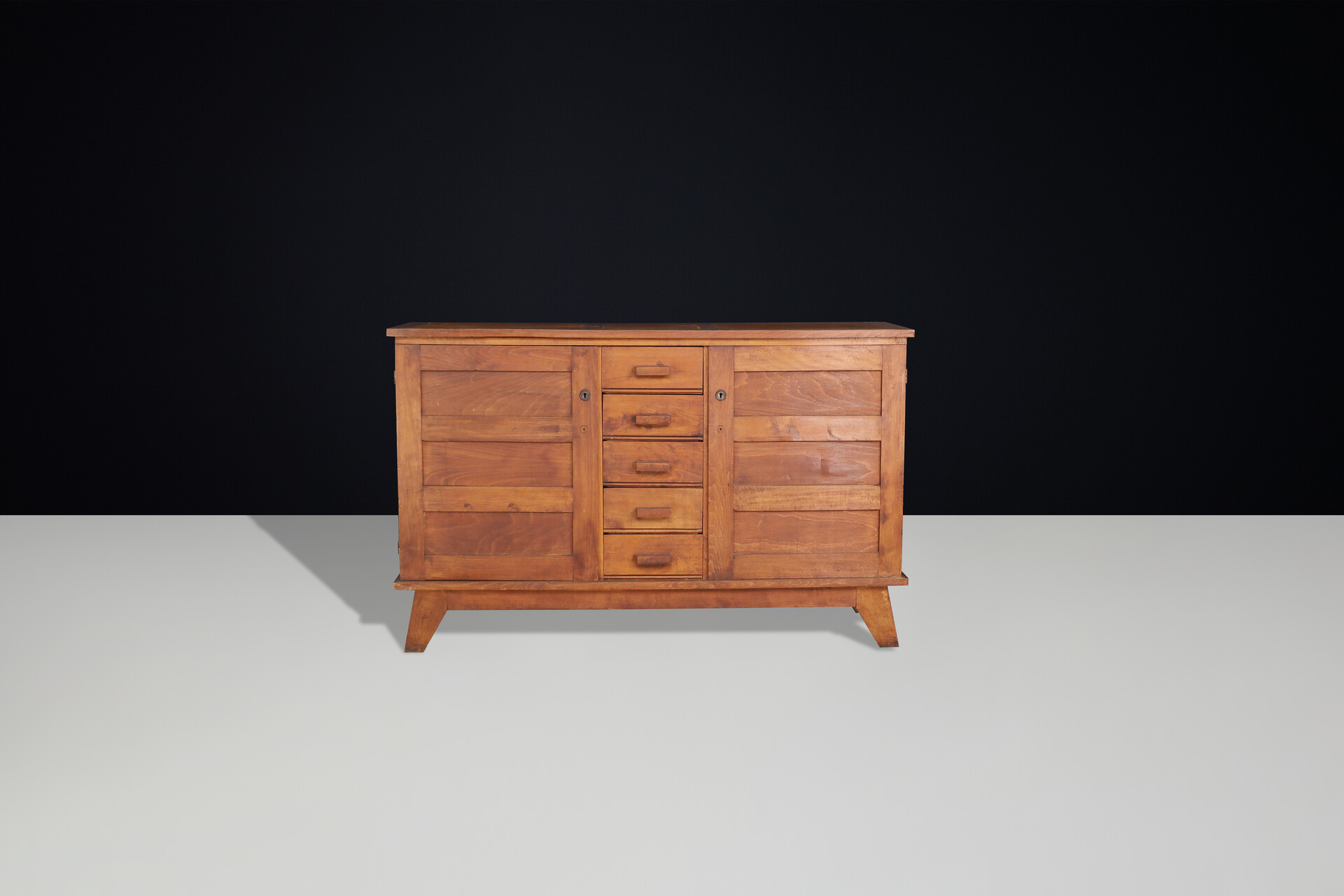 Mid century modern René Gabriel Oak Sideboard, France, 1940s Mid-20th century