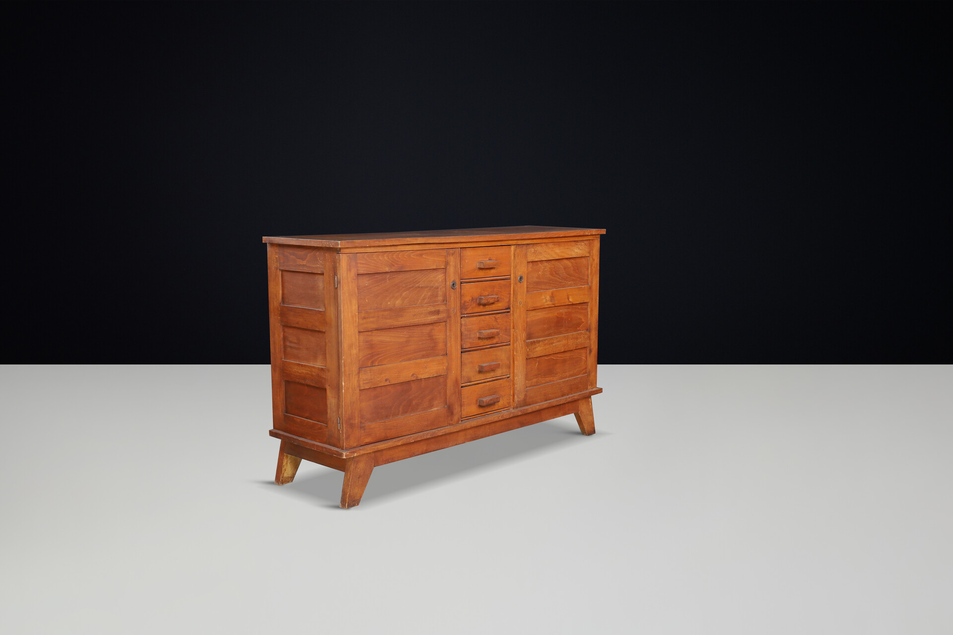 Mid century modern René Gabriel Oak Sideboard, France, 1940s Mid-20th century