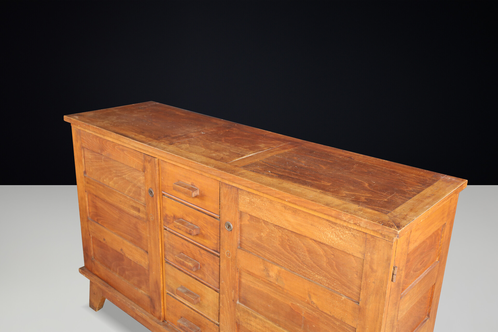 Mid century modern René Gabriel Oak Sideboard, France, 1940s Mid-20th century