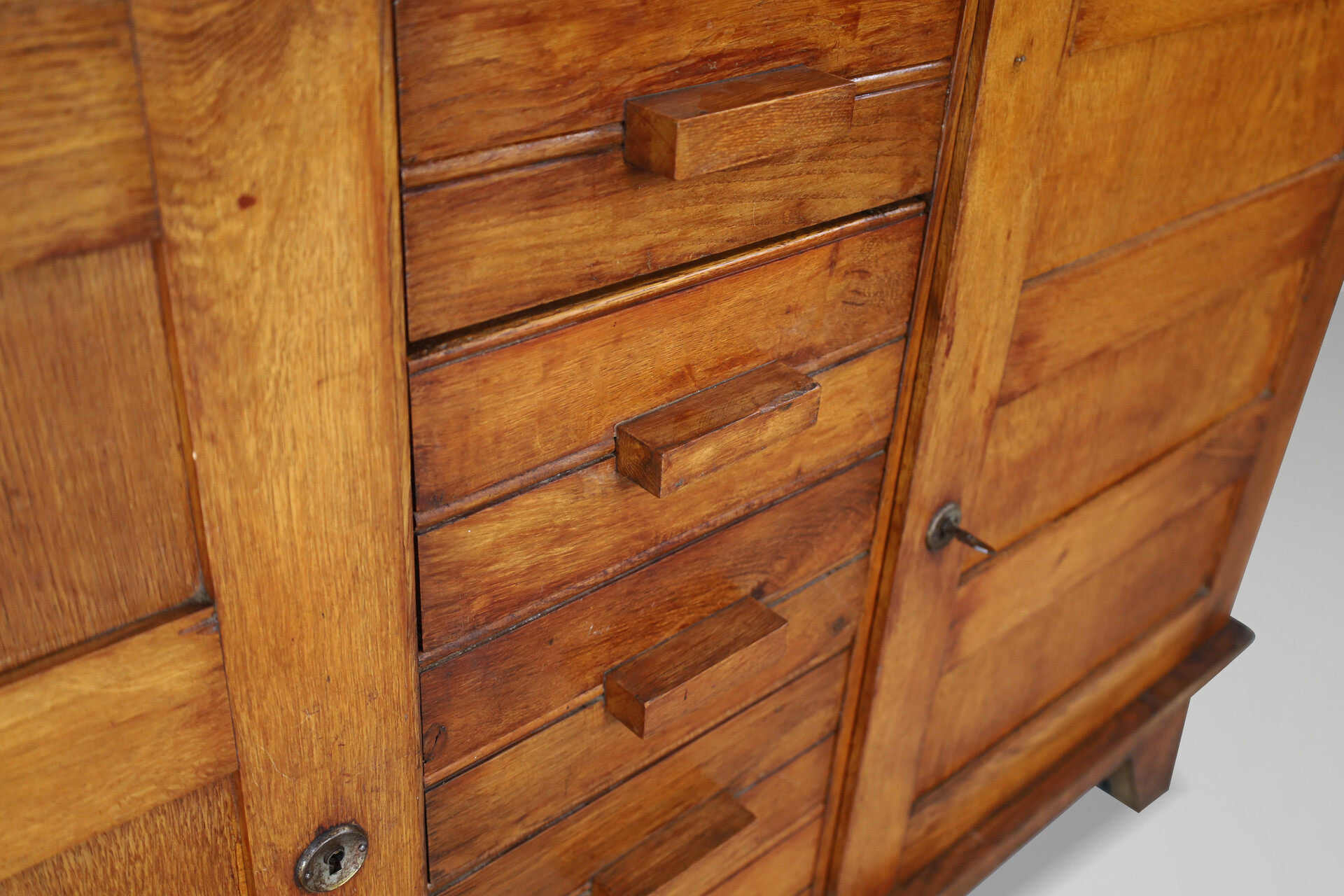 Mid century modern René Gabriel Oak Sideboard, France, 1940s Mid-20th century