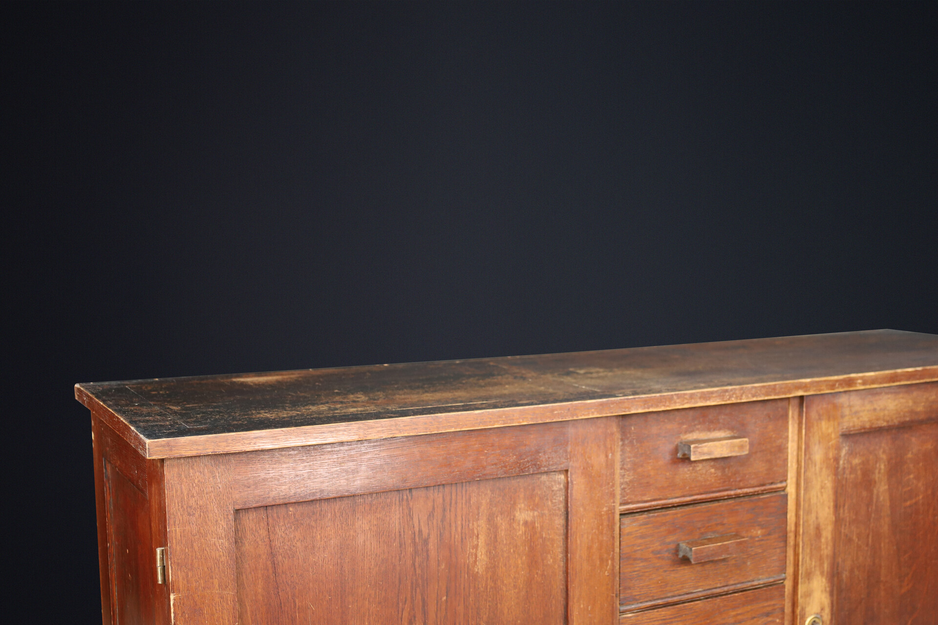 Mid century modern René Gabriel patinated Oak Sideboard, France, 1940s Mid-20th century