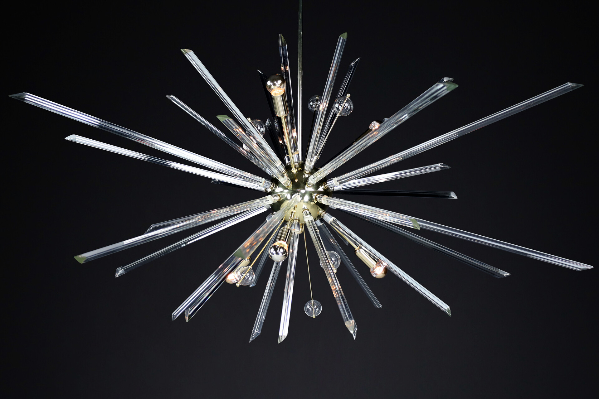 Mid century modern René Roubíček Brass Sputnik Chandelier Designed in the Czech Republic 1960s Mid-20th century