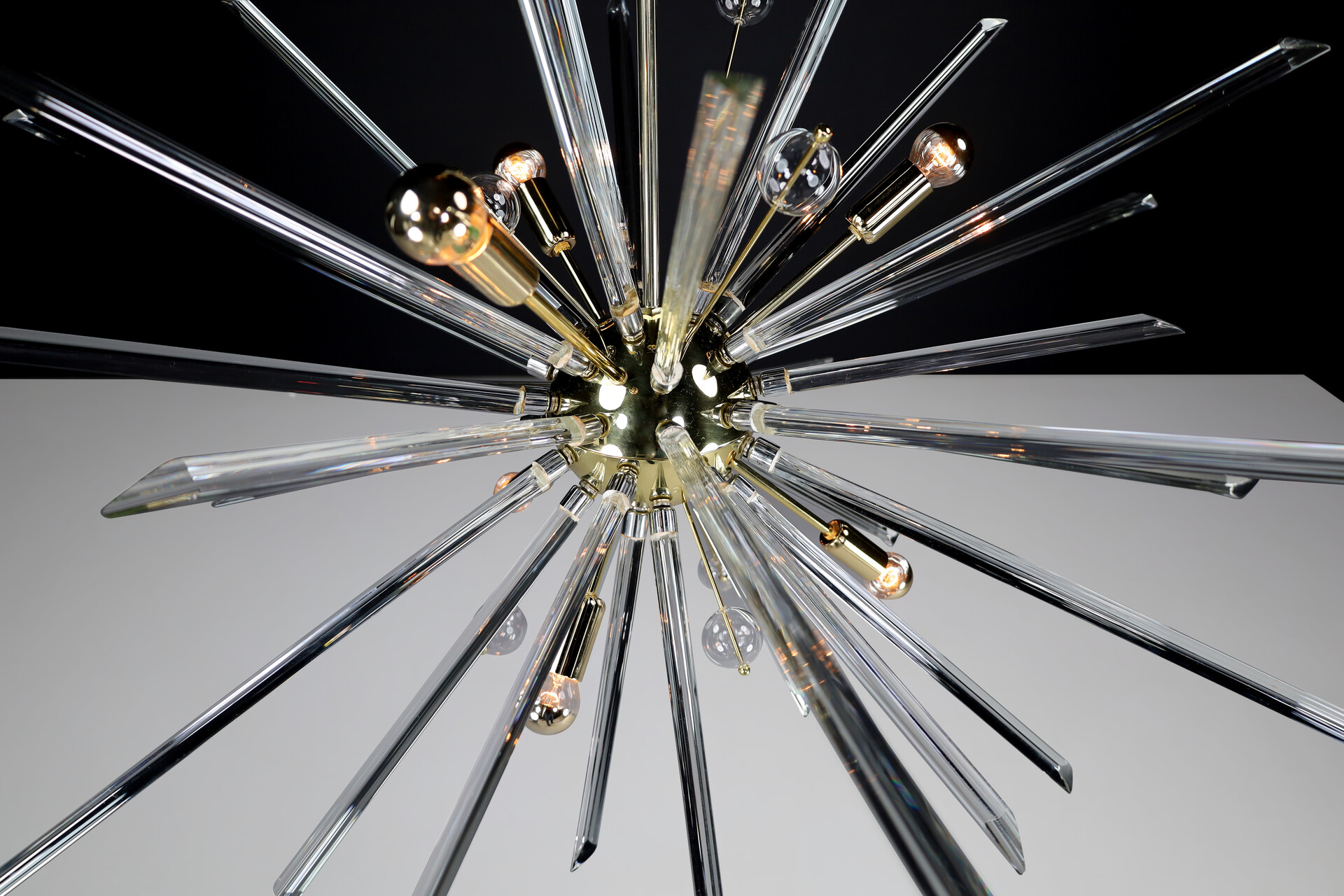 Mid century modern René Roubíček Brass Sputnik Chandelier Designed in the Czech Republic 1960s Mid-20th century