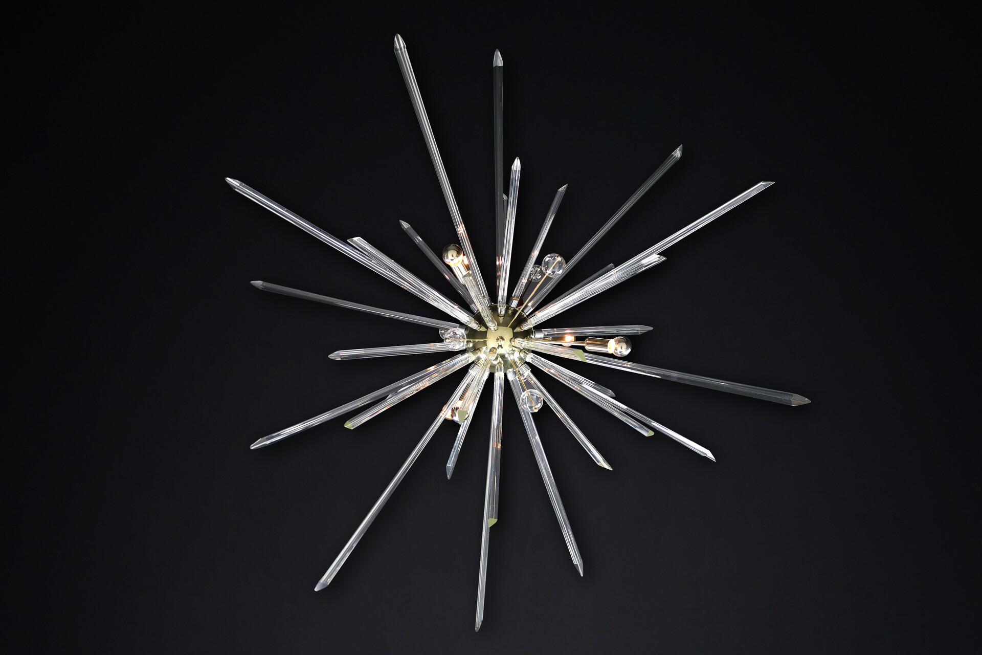 Mid century modern René Roubíček Brass Sputnik Chandelier Designed in the Czech Republic 1960s Mid-20th century