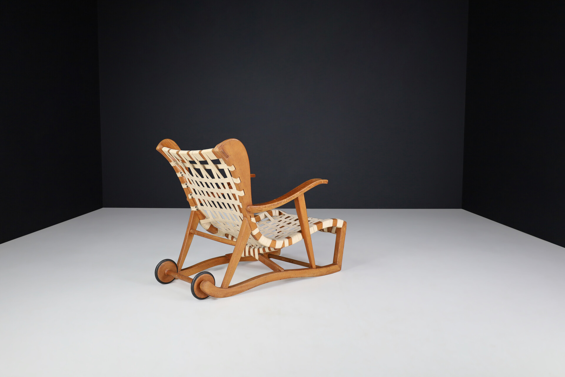 Mid century modern Sculptural Oak Lounge Chair by Guglielmo Pecorini, Italy, the 1950s Mid-20th century