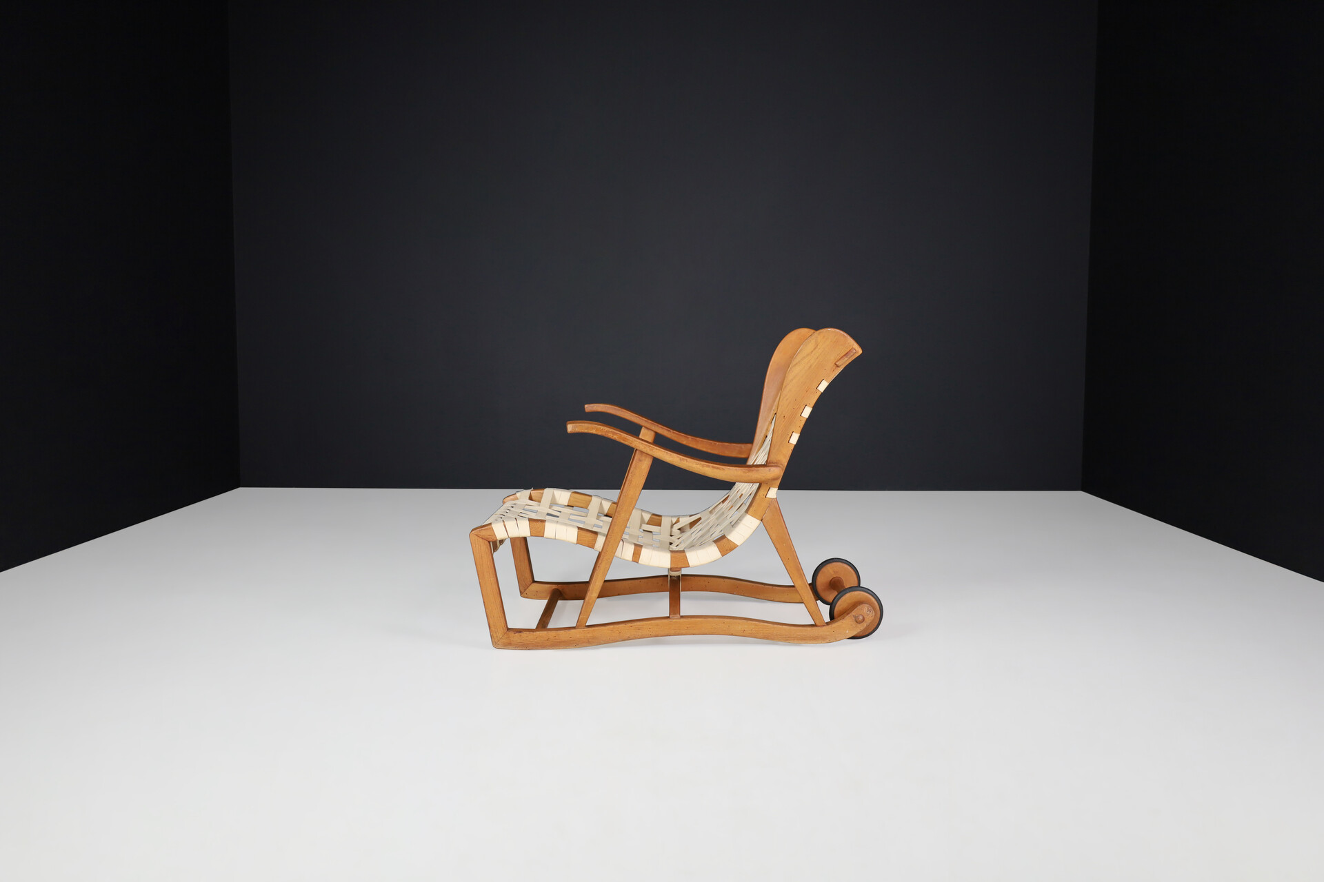 Mid century modern Sculptural Oak Lounge Chair by Guglielmo Pecorini, Italy, the 1950s Mid-20th century