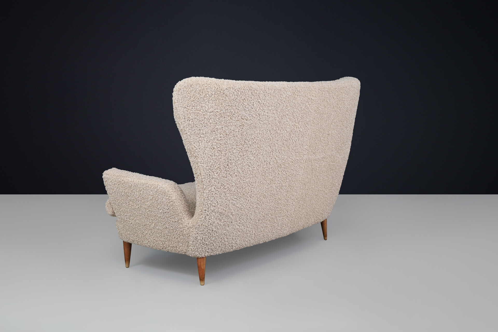 Mid century modern Sofa by Emilio Sala and Giorgio Madini in new Teddy Upholstery, Italy 1950s Mid-20th century