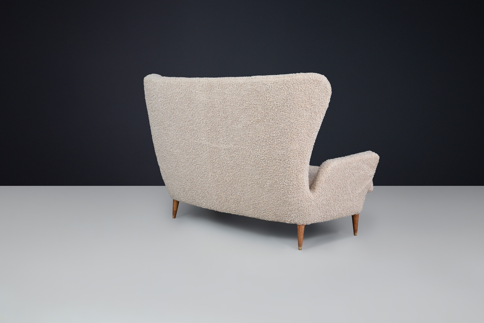 Mid century modern Sofa by Emilio Sala and Giorgio Madini in new Teddy Upholstery, Italy 1950s Mid-20th century