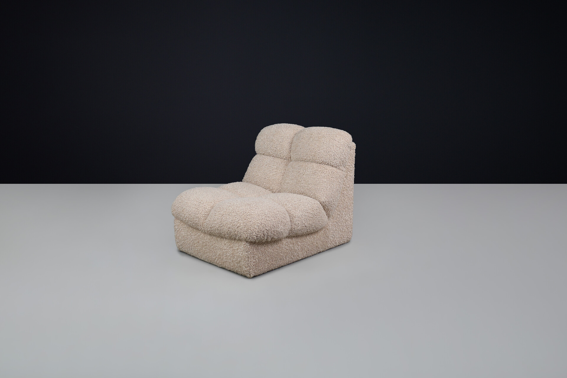 Mid century modern Teddy fabric Lounge Chairs, Italy 1970s Mid-20th century