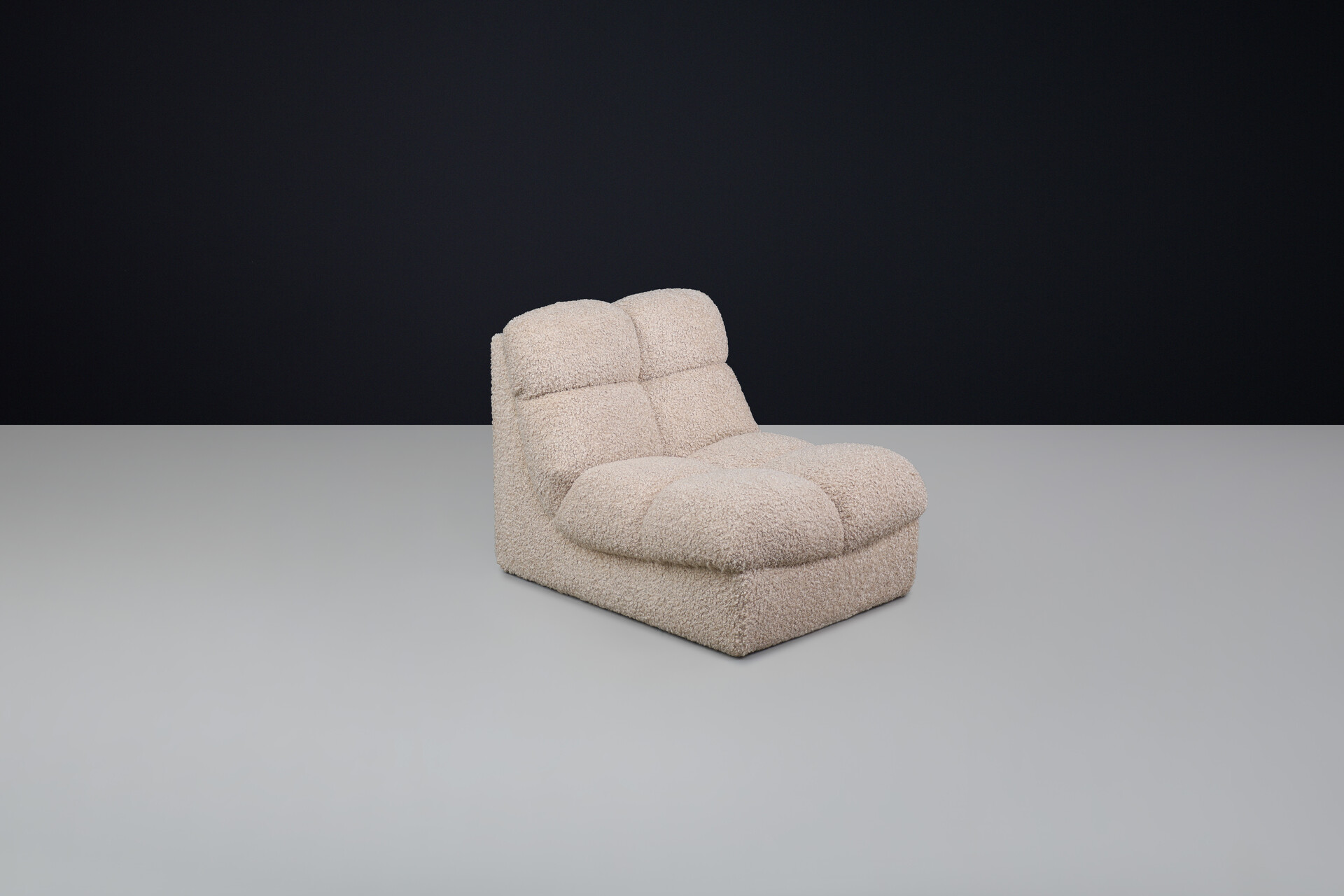 Mid century modern Teddy fabric Lounge Chairs, Italy 1970s Mid-20th century