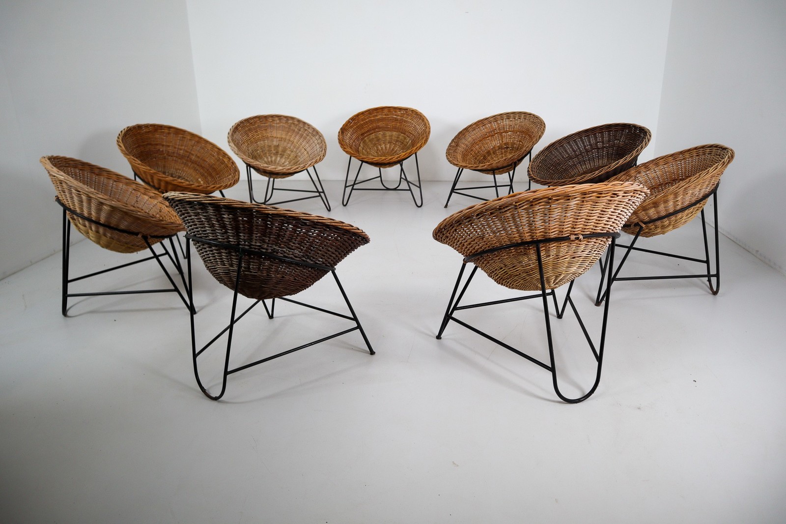 mid century rattan armchair