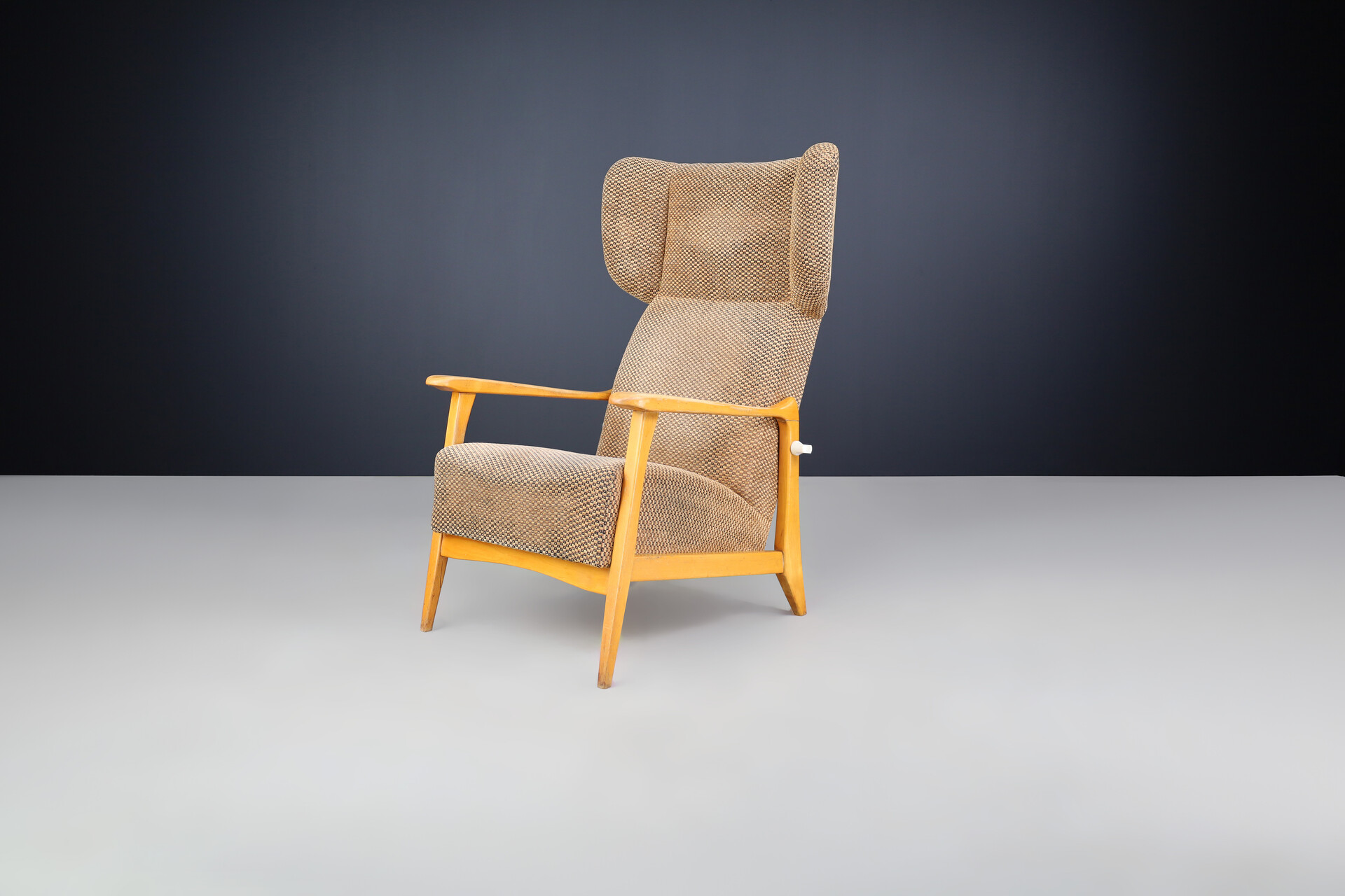 Mid century modern Wingback Lounge Chair by Krásná jizba, Praha 1960s Mid-20th century