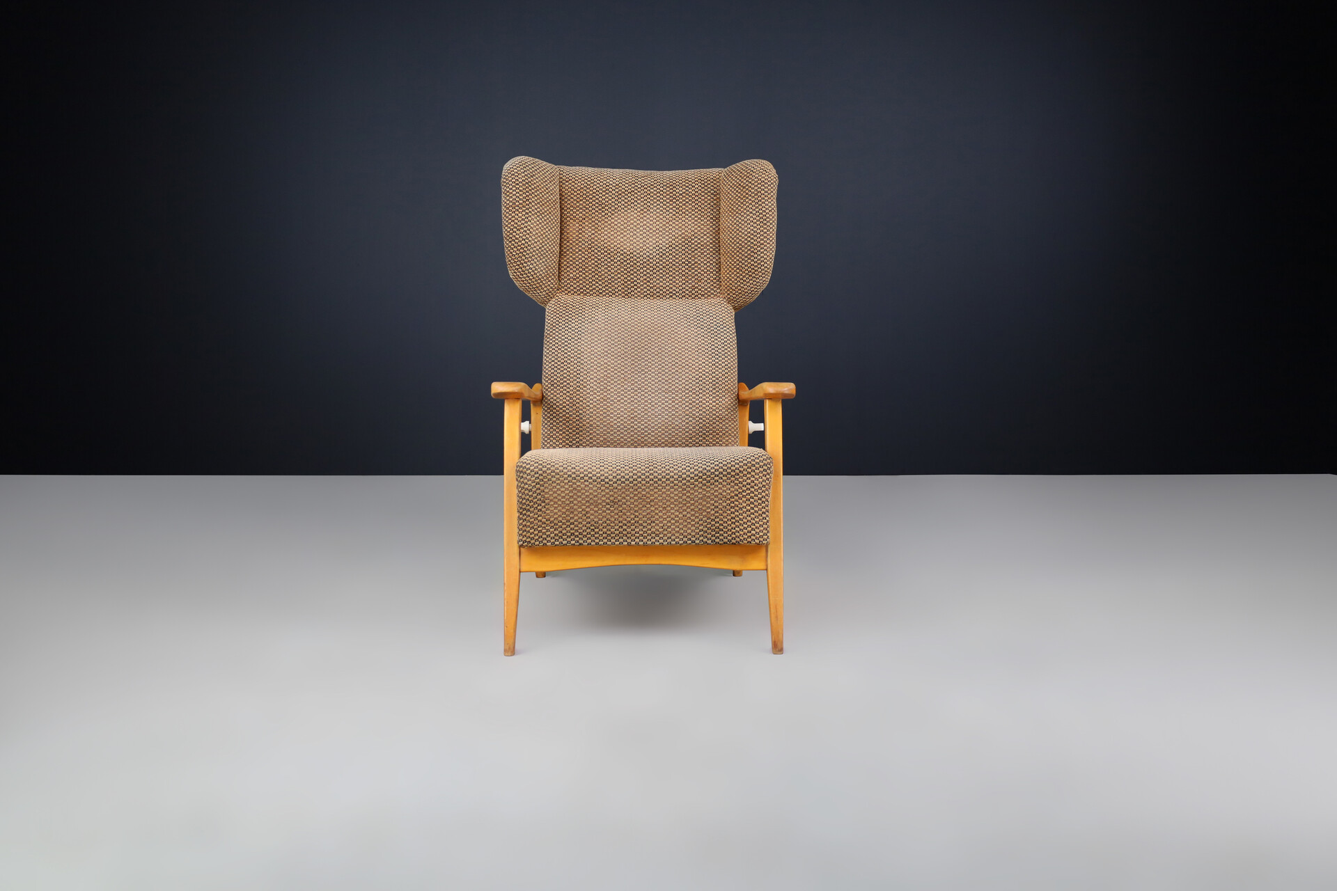 Mid century modern Wingback Lounge Chair by Krásná jizba, Praha 1960s Mid-20th century