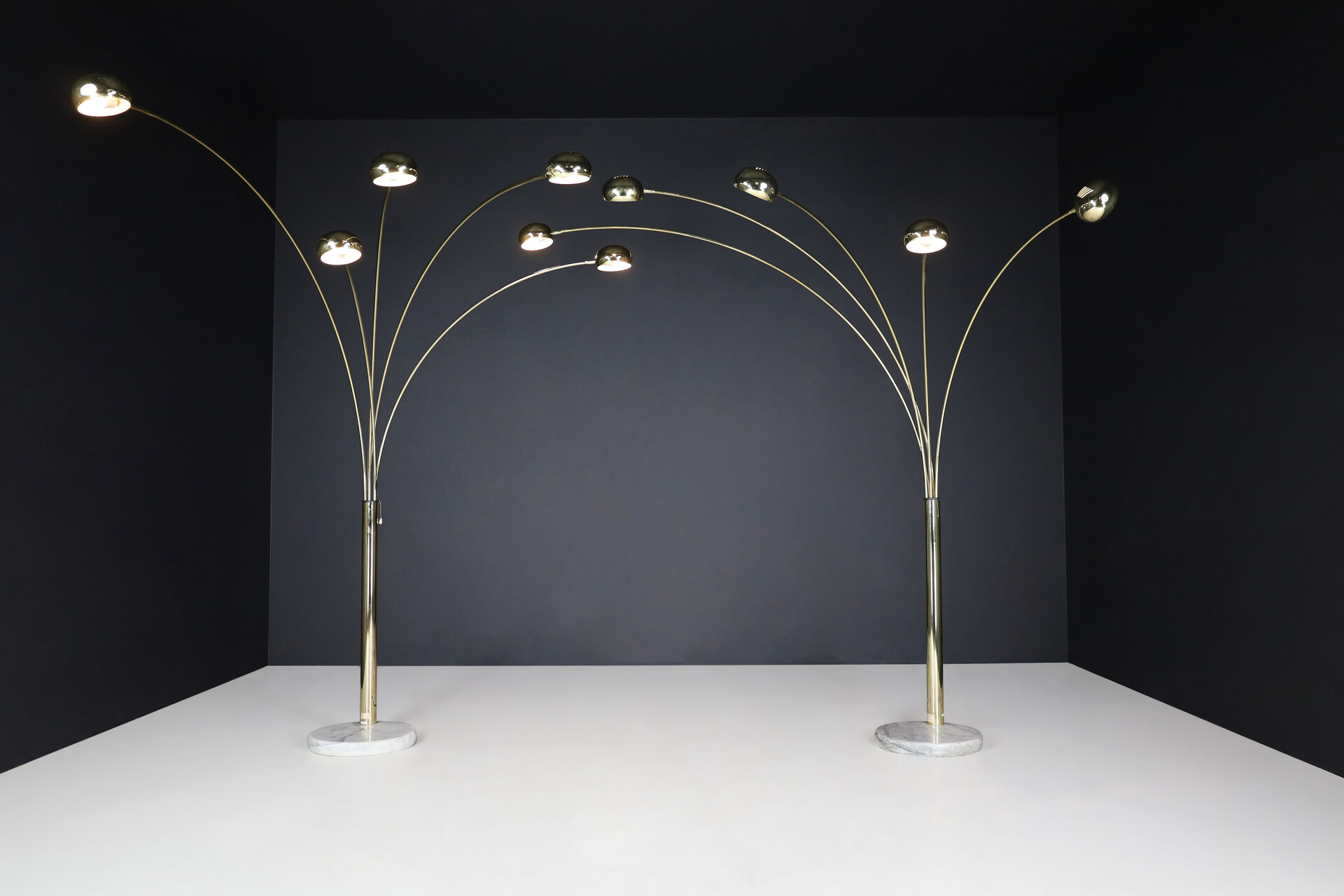 Modern Brass and marble Floor lamp, Germany 1980s Mid-20th century