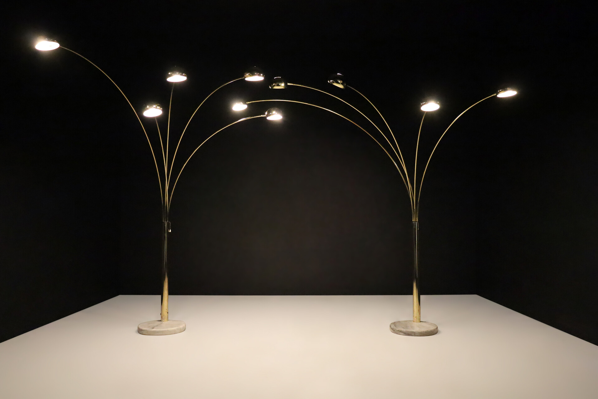 Modern Brass and marble Floor lamp, Germany 1980s Mid-20th century