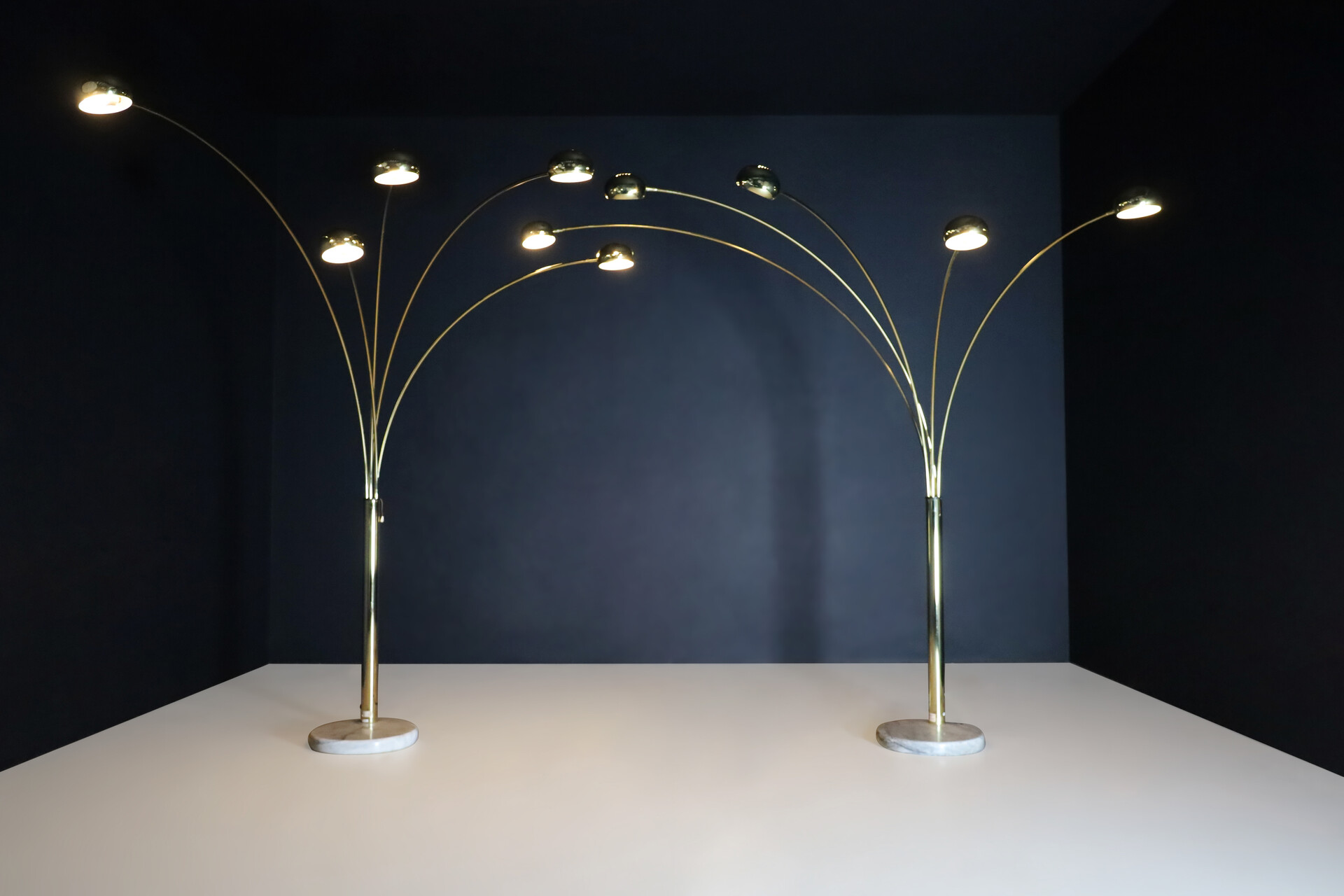 Modern Brass and marble Floor lamp, Germany 1980s Mid-20th century