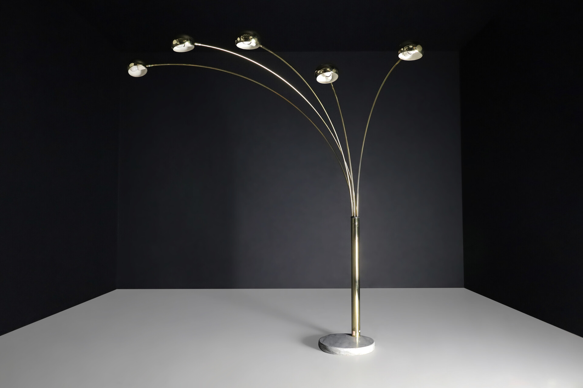 Modern Brass and marble Floor lamp, Germany 1980s Mid-20th century