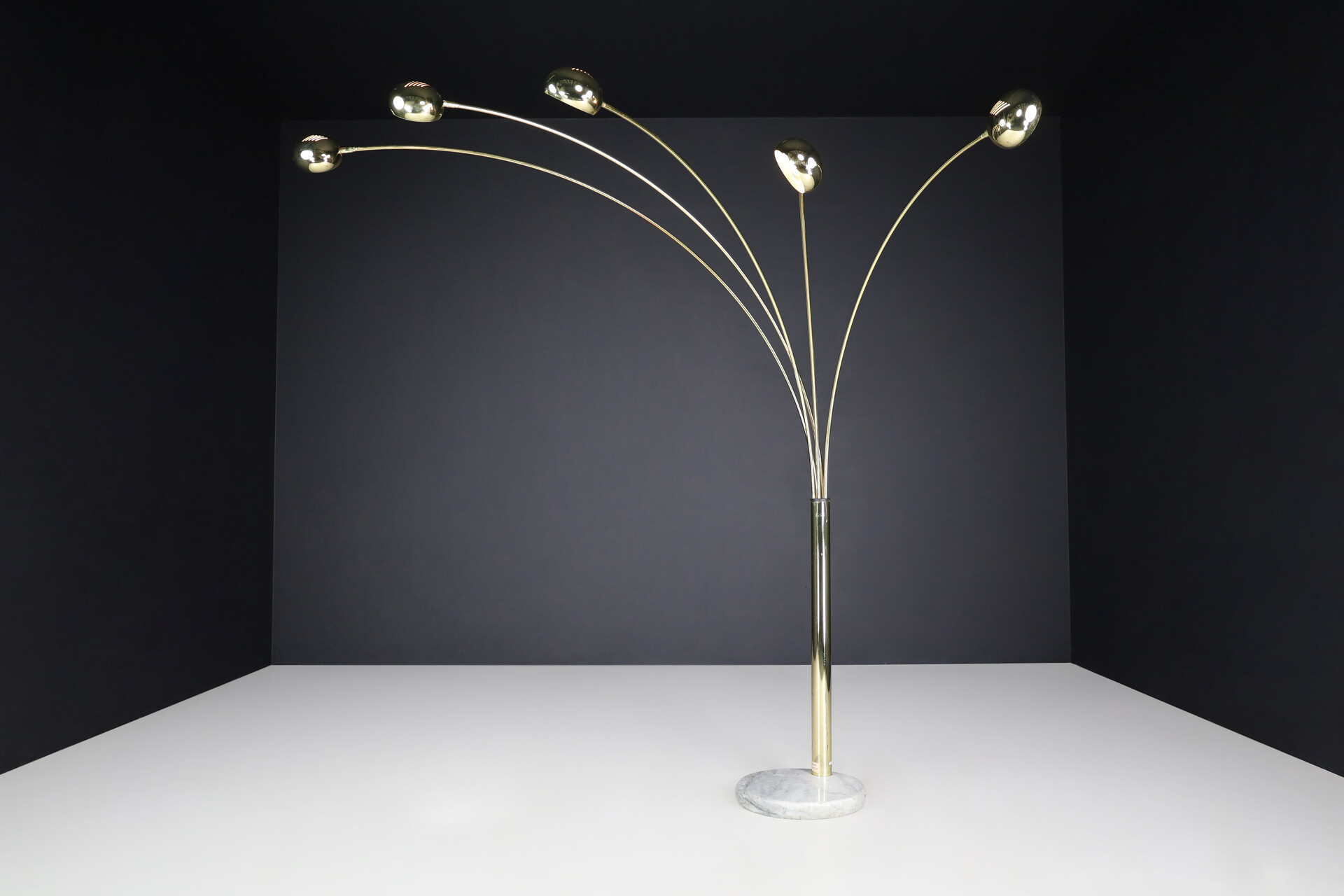 Modern Brass and marble Floor lamp, Germany 1980s Mid-20th century