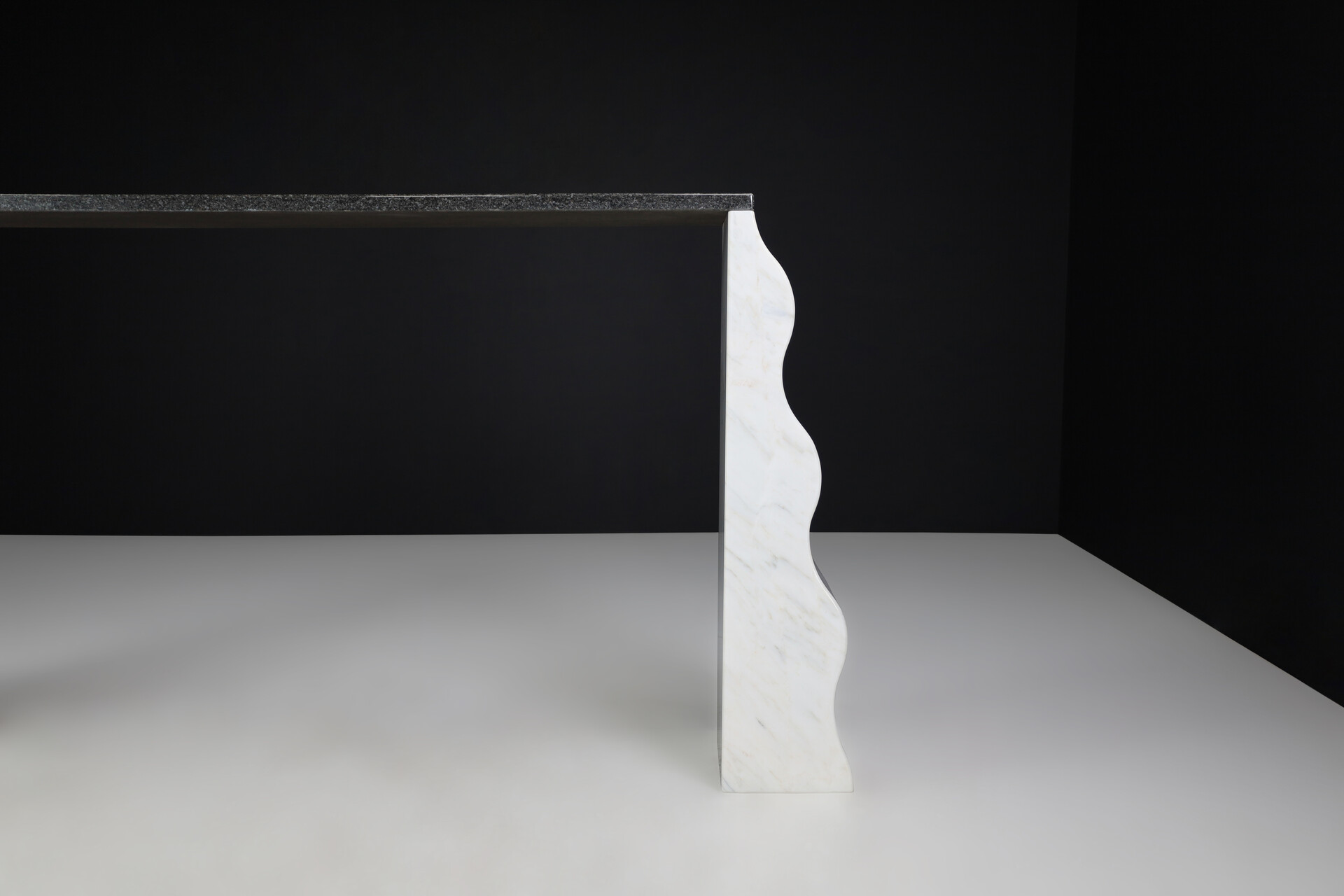 Post modern Ettore Sottsass Montenegro Carrara Marble & Granite Console for Ultima Edizione, Italy 1980s Late-20th century