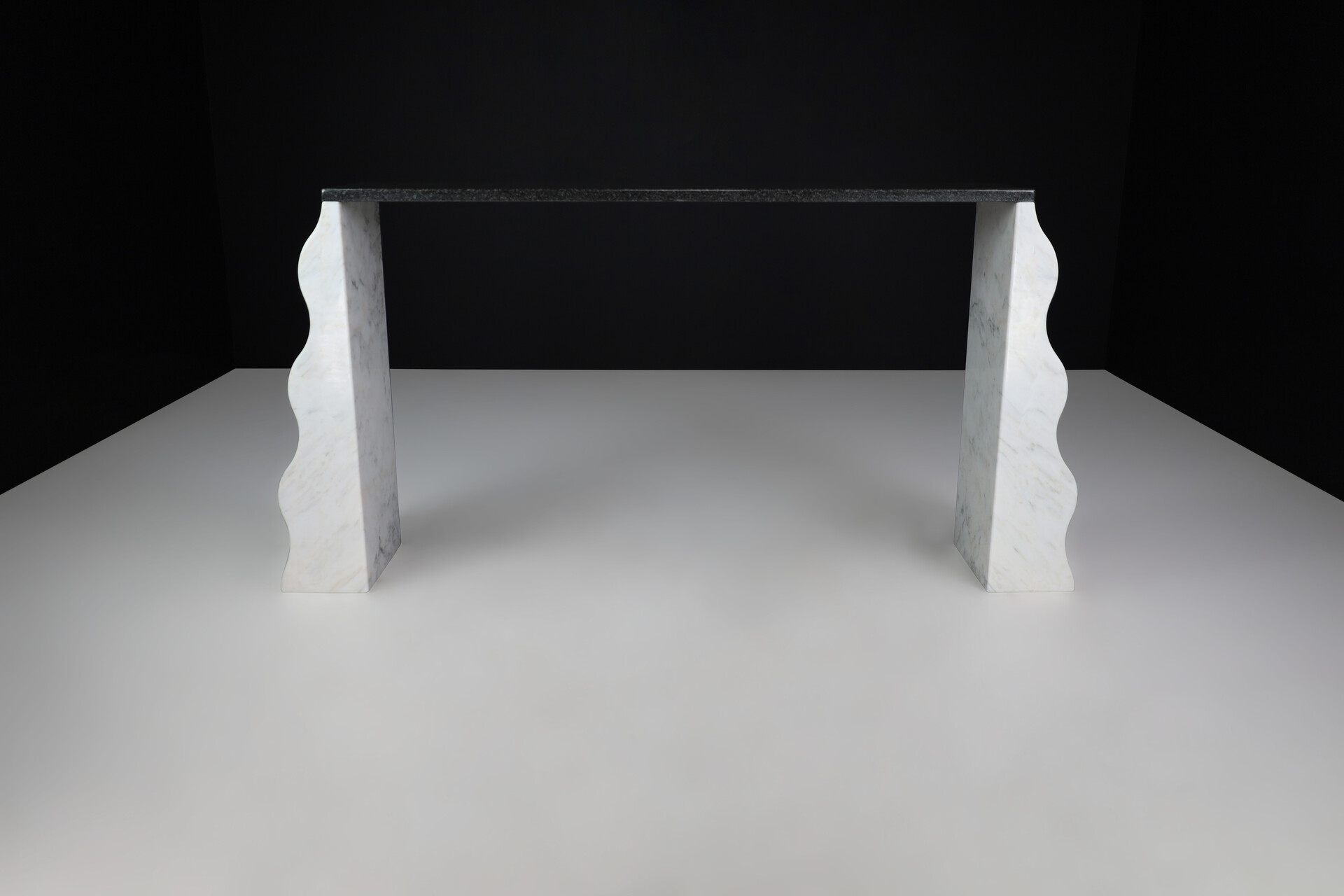 Post modern Ettore Sottsass Montenegro Carrara Marble & Granite Console for Ultima Edizione, Italy 1980s Late-20th century